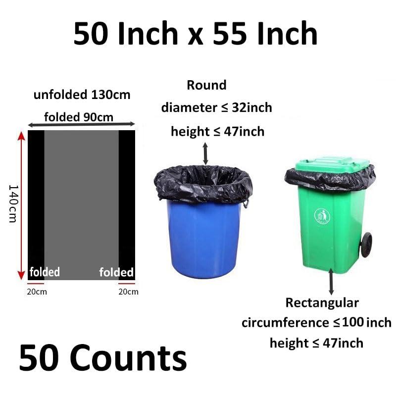 65 Gallon Trash Bags 1.8 Mil -50''x55'' Pack of 50 Thick Large Heavy Duty Multi-Use Garbage Bags Extra Large Strong Trash Can Liners for Office, Picnic,Kitchen, Bulk Bags (65 Gallon 50 Count) - Image 2