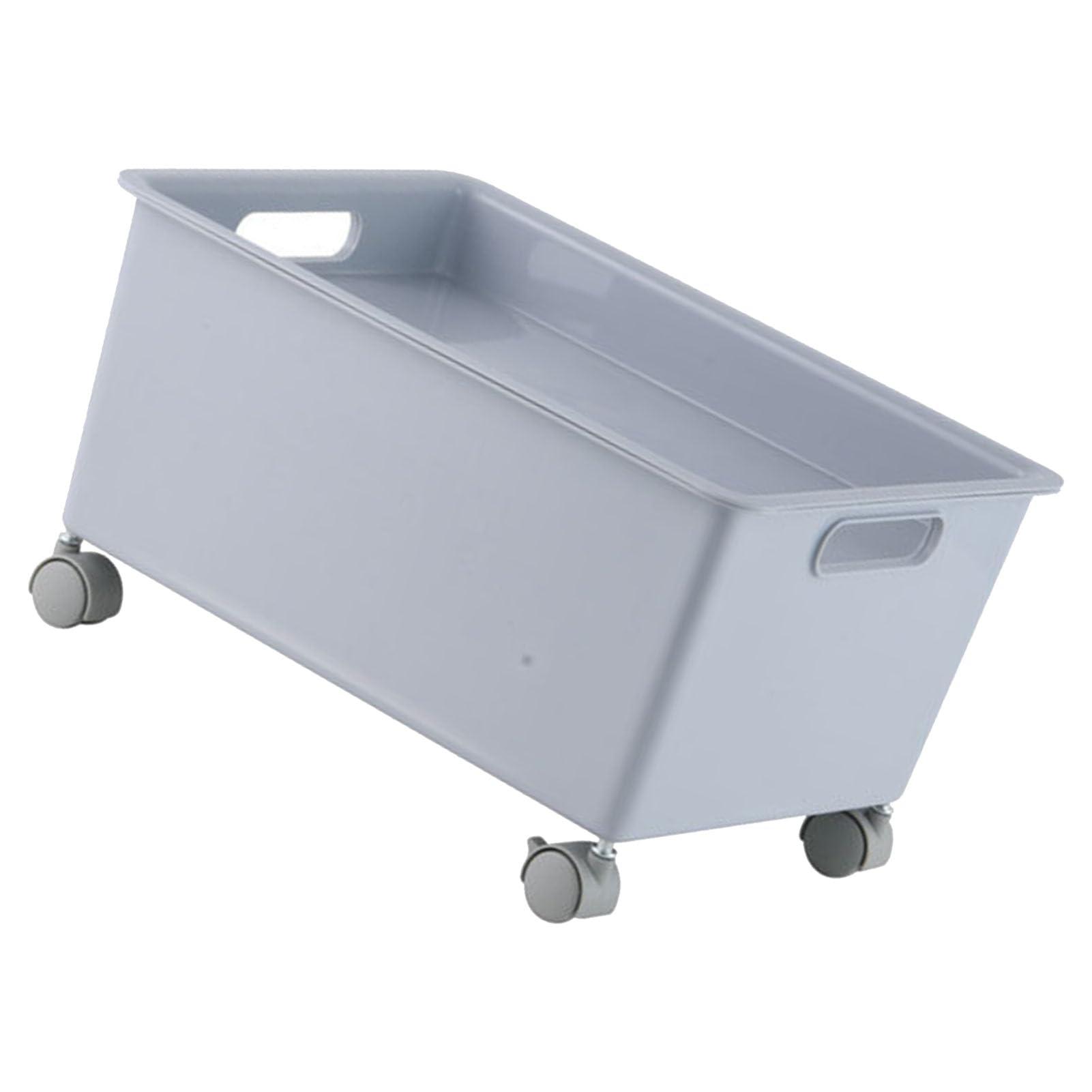 Storage Basket Roller Basket, Laundry Basket with Wheels, Premium PP Sturdy Portable Movable Easy Storage Large Capacity Organizer Box for Books Clothes Shoes, for Clothes,Blanket, Sweater,(Grey) - Image 7