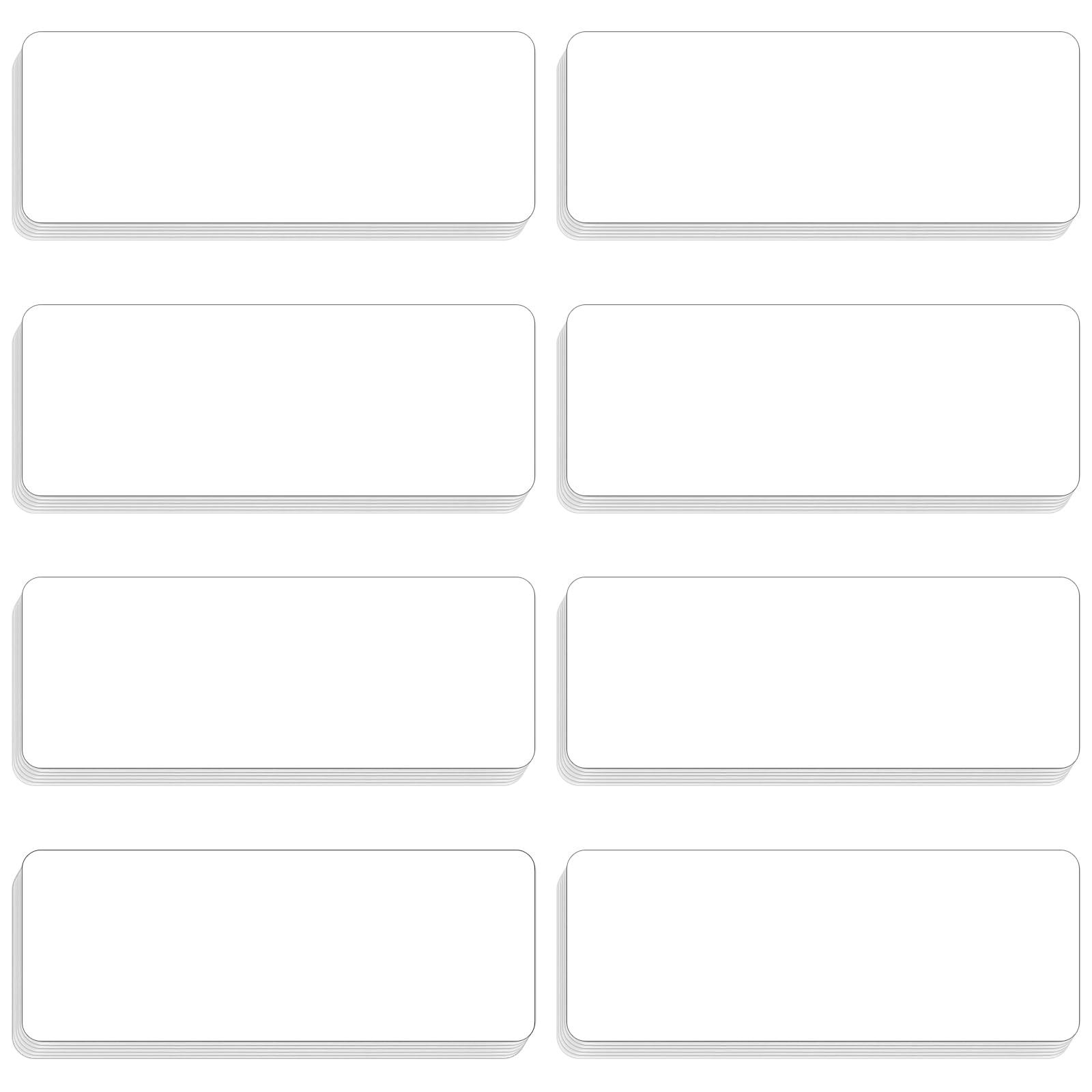 48 Pieces White Magnetic Dry Erase Labels,Real Reusable Strips for Classroom Home Office Garage Refrigerator Blank Writable Erasable Cards Colored Border Name Tags Students Locker Shelf