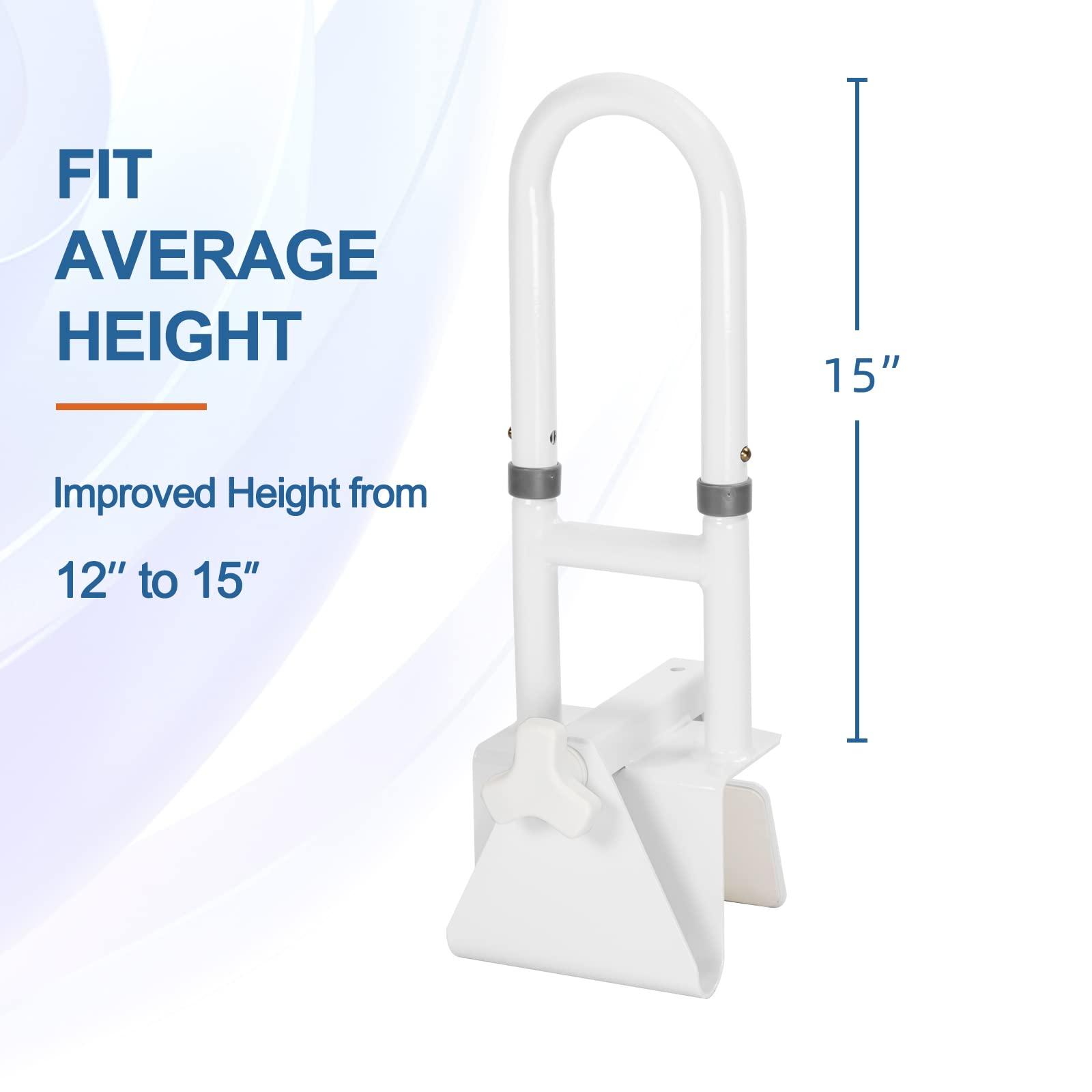 HEPO Grab Bars for Bathtubs and Showers, Adjustable Bathtub Safety Rail for Seniors, Tub Grab Bar for Bathroom, Assistance Bathtub Handle Clamp for Elderly Bath Support, White - Image 6