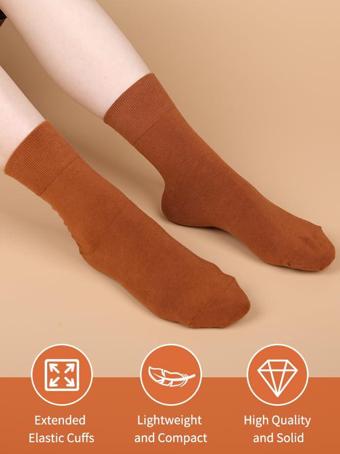 FGZ Women Thin Cotton Socks, Soft Cotton Bootie Socks Women Above Ankle Crew Socks 5-10 Pairs - Image 2