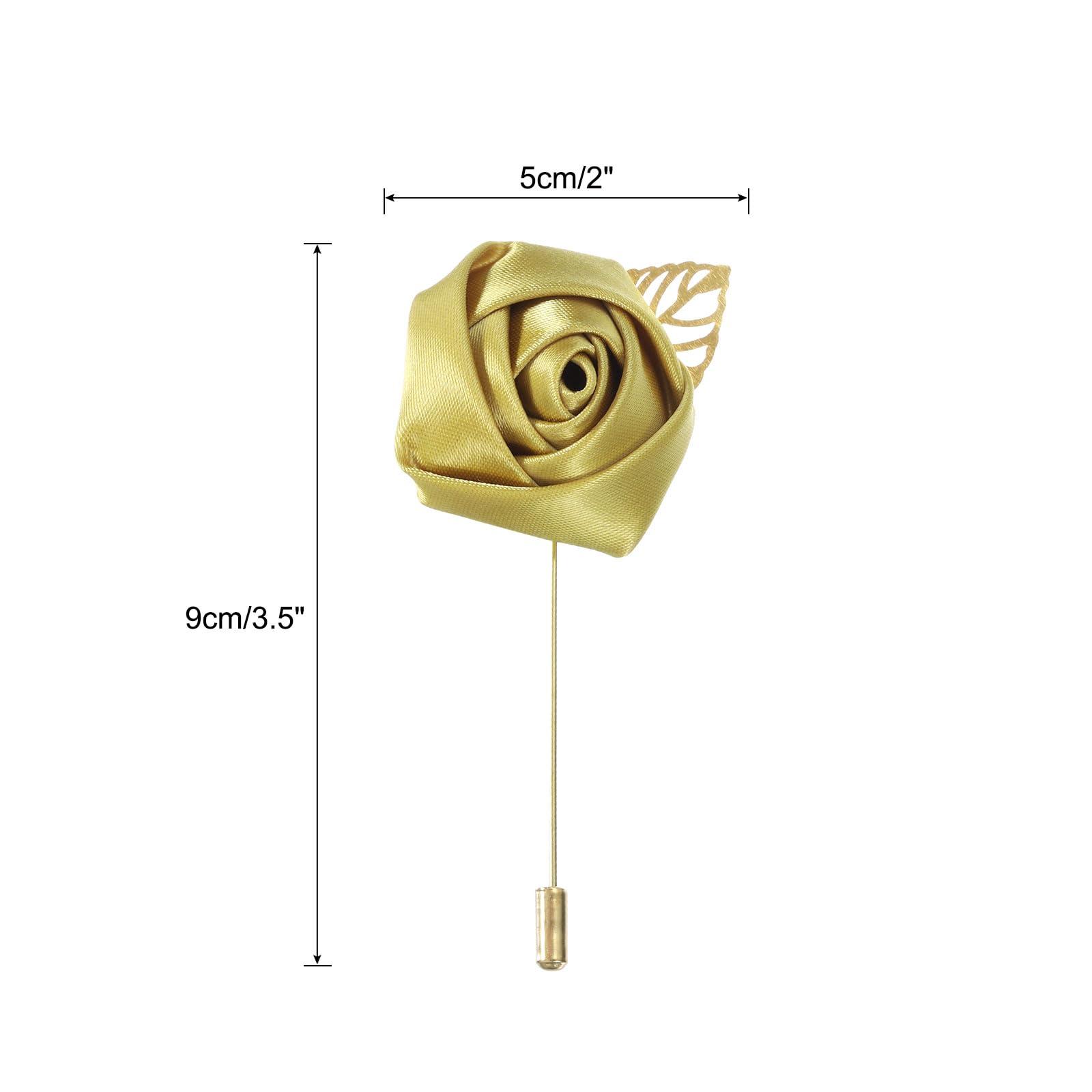 MECCANIXITY Groom Boutonnieres Rose Boutonnieres Pins for Men Wedding Ceremony Anniversary Formal Dinner Party Suit Decoration - Image 2
