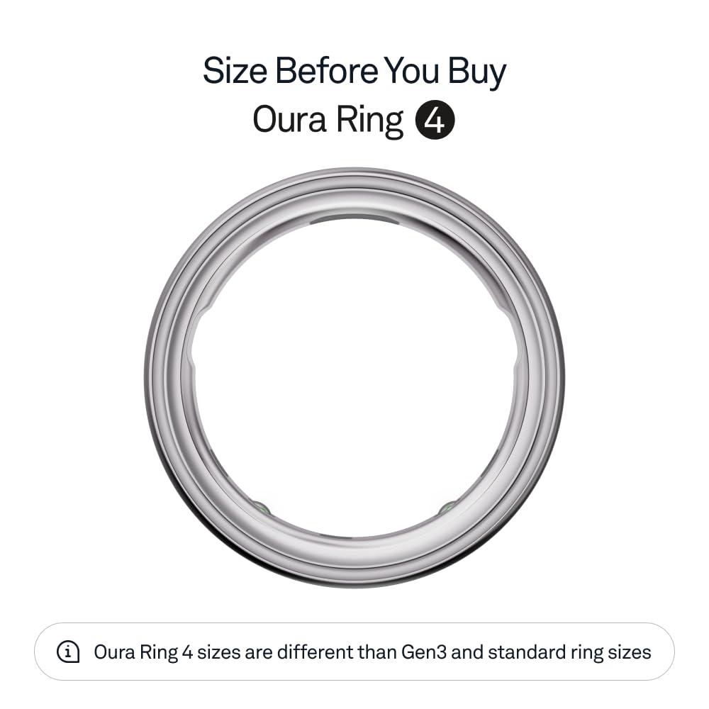 Oura Ring 4 - Silver - Size 4 - Smart Ring - Size First with Oura Ring 4 Sizing Kit - Sleep Tracking Wearable - Heart Rate - Fitness Tracker - Up to 8 Days of Battery Life - Image 2