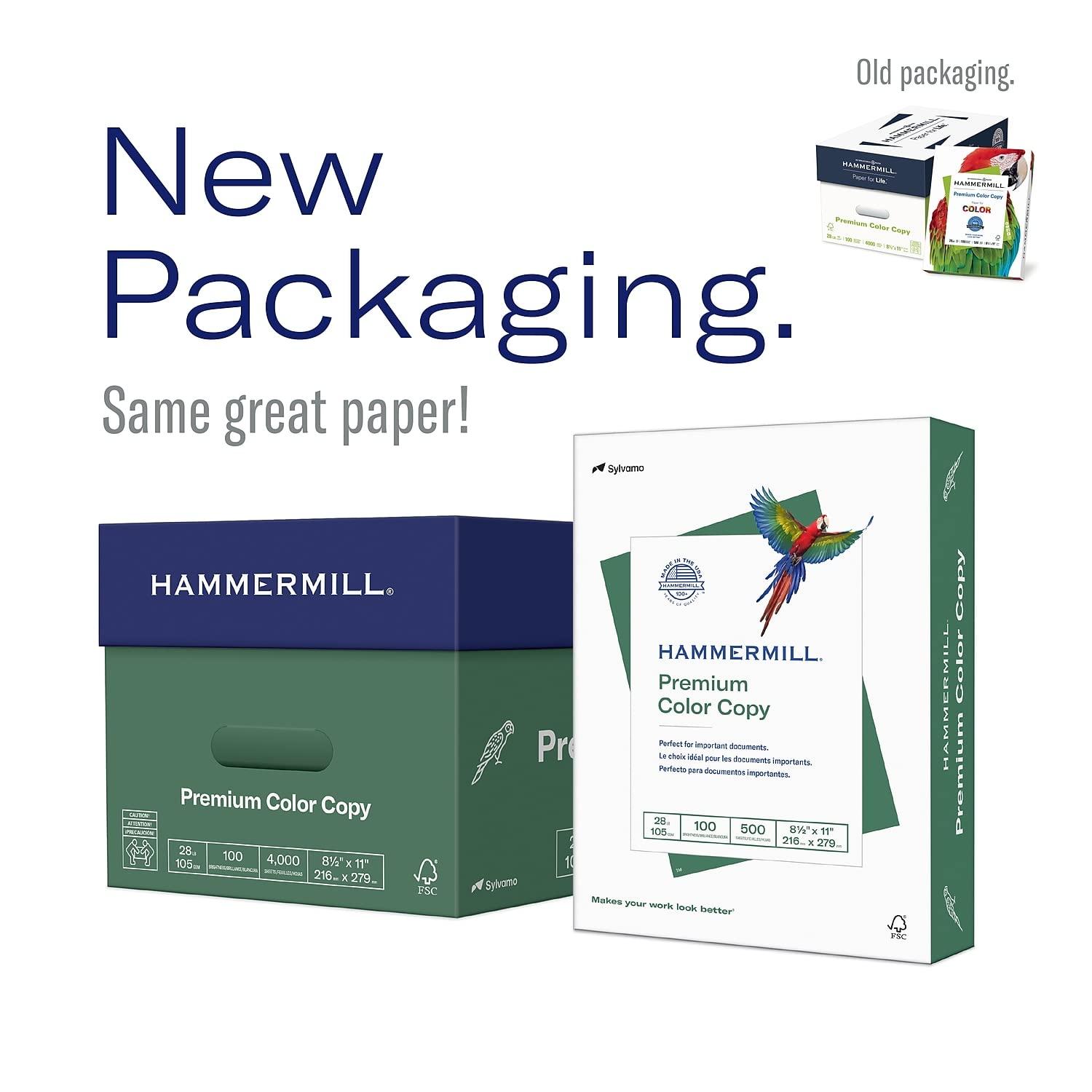 Hammermill Printer Paper, Premium Color 32 Lb Copy Paper, 8.5 x 11 - 1 Ream (500 Sheets) - 100 Bright, Made in the USA, 102630 - Image 2