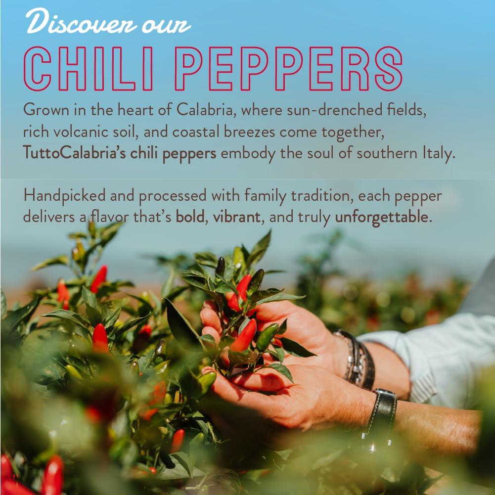 TUTTOCALABRIA Calabrian Chilli Pepper Pieces, 10oz (285g), Spicy Condiment with Calabrian Chilli Peppers, Extra Virgin Olive Oil, Ideal for Pasta, Pizza, Sandwiches and Fish, Made in Italy - Image 8