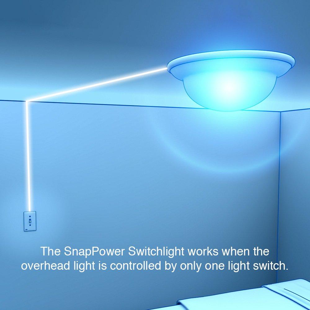 2 Pack - SnapPower SwitchLight - LED Night Light - For Single-Pole Switches - Switch Plate With LED Night Lights - Adjust Brightness - Auto On/Off Sensor - (Toggle, Ivory) - Image 2