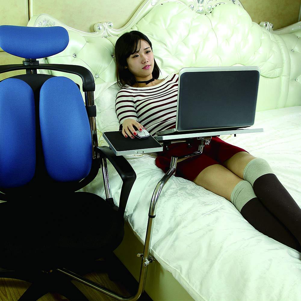 Laptop Mouse Stand Mount Workstation Video Game Chair or Round Bar Mounted Keyboard Tray PC Platform Armrest Wrist Rest Pad 360° Adjustable Fall Prevention Home Office Computer Furniture supplies gift - Image 7
