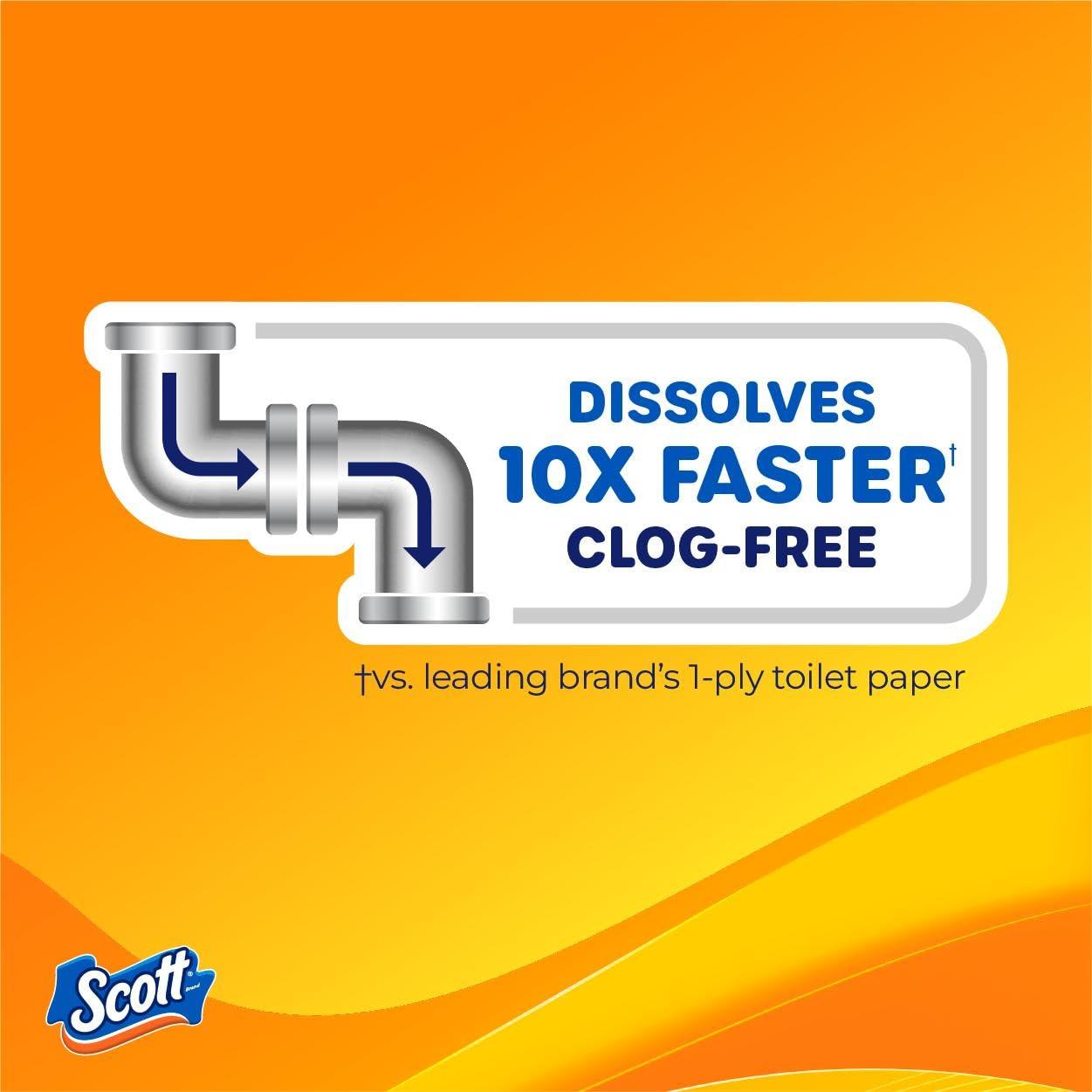 Scott ComfortPlus Toilet Paper with Soft Lavender Scented Tube, 12 Mega Rolls, 310 Sheets per Roll, Septic-Safe, 1-Ply Toilet Tissue - Image 6
