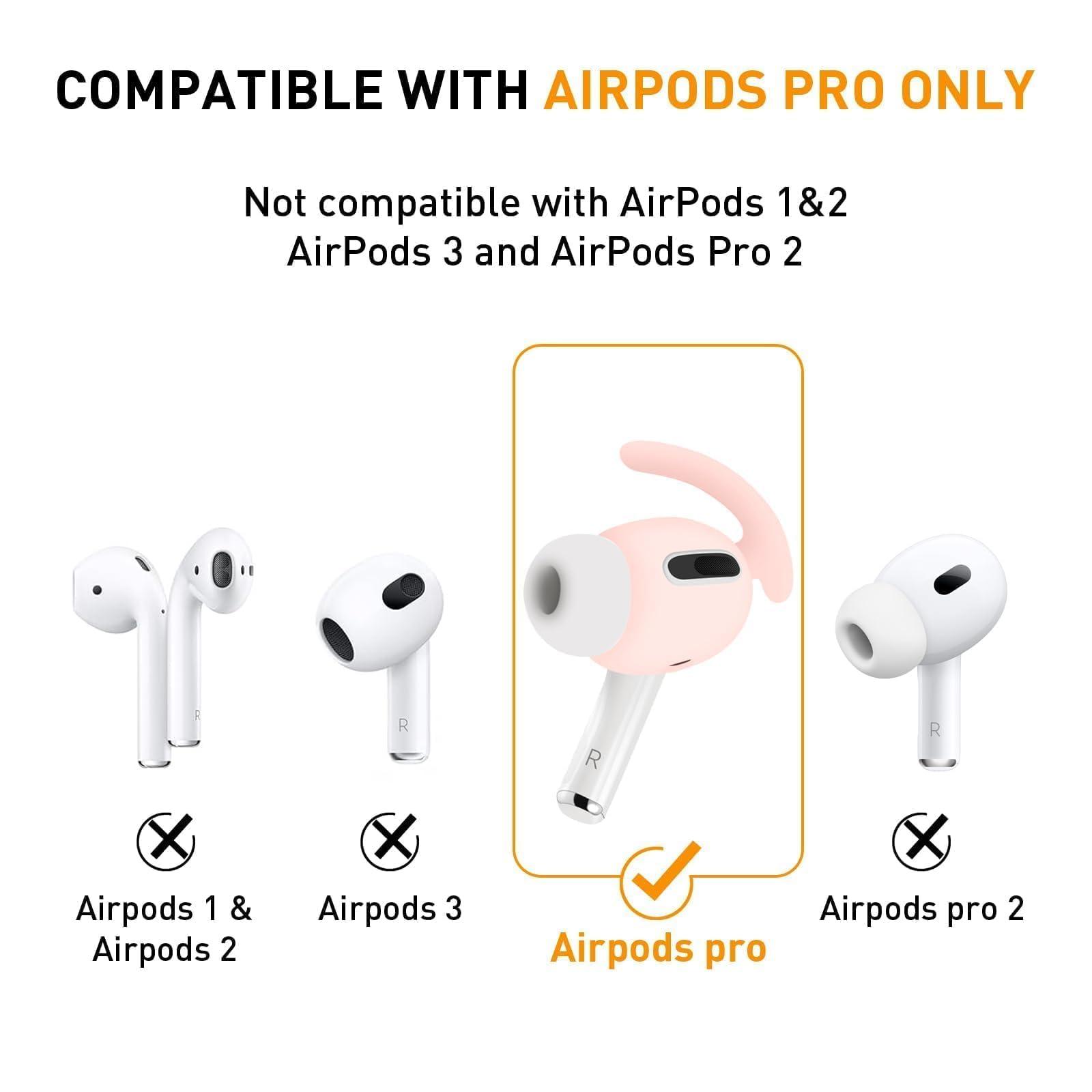 MOLOPPO 1 Pair Ear Hooks Covers for Apple AirPods Pro 1，Upgraded Anti-Slip Sports Ear Covers Accessories Compatible with AirPods Pro Generation 1 (Pink) - Image 2