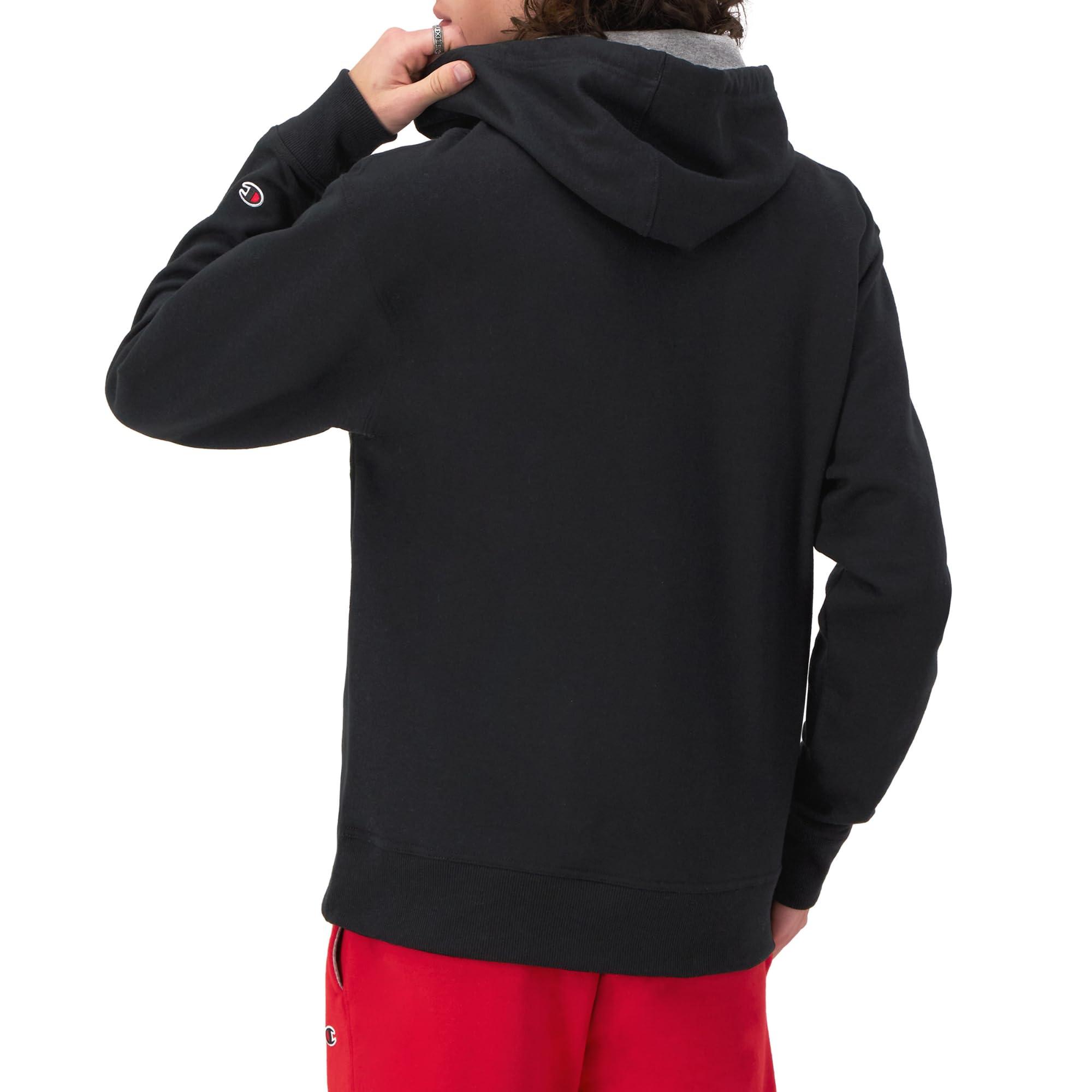 Champion Men's Powerblend Fleece Hoodie, Hooded Sweatshirt For Men, Script (Reg. or Big & Tall) - Image 2