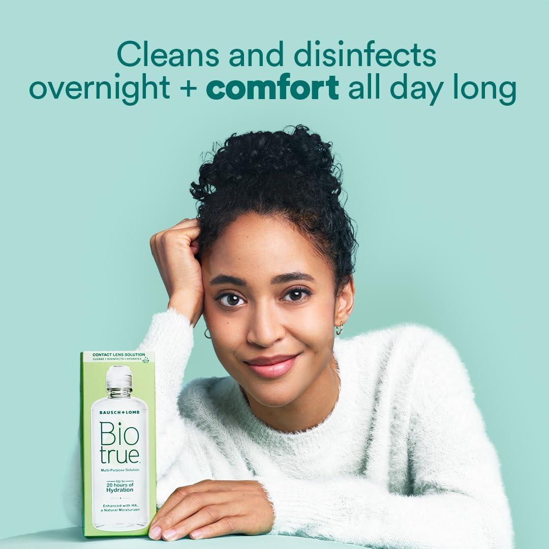 Biotrue Contact Solution, Multi-Purpose Solution with Lens Case, Cleans, Conditions, Hydrates, Disinfects, Removes Protein, Dirt & Debris, Contact Lens Cleaner & Storage, 10 Fl Oz (Pack of 2) - Image 2