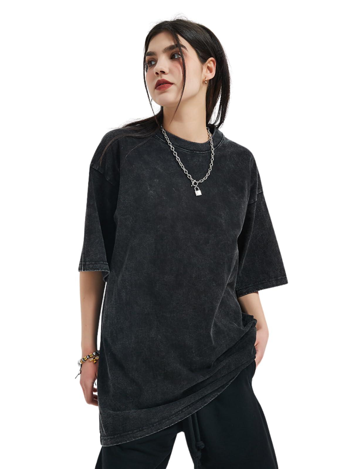 Aelfric Eden Womens Washed Vintage Oversized Tshirt Cotton Baggy Tees Boyfriend Workout Short Sleeve Unisex Summer Tops - Image 2