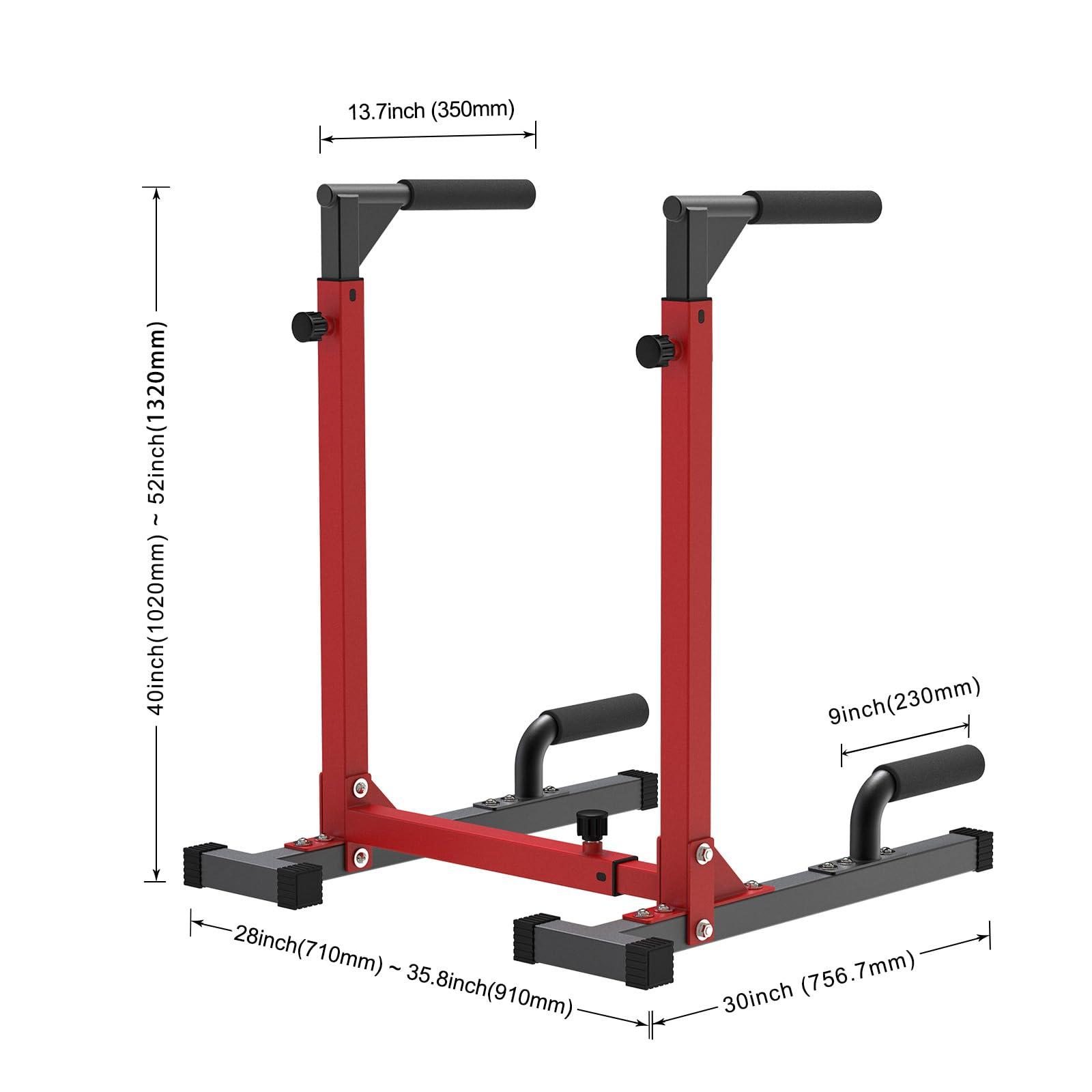 SELEWARE Heavy Duty Dip Bar, Adjustable Width & Height Dip Station Home Gym Fitness Equipment, 800lbs Capacity, Multifunctional Strength Training Dip Stand with Push Up Bar for Tricep Dips, L-Sits - Image 7
