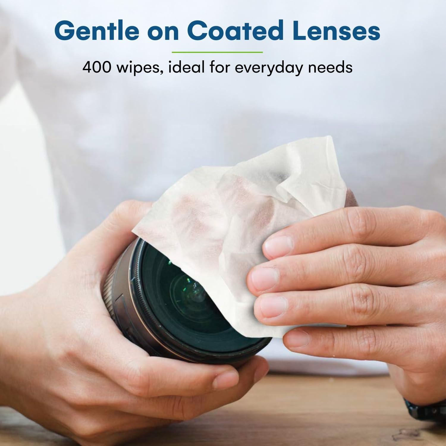 Care Touch Lens Wipes for Eyeglasses - 400 Count Individually Wrapped Pre-Moistened Wipes, 4.5x11-Inch - Sunglasses, Screens, and Glasses Cleaner - Gentle and Portable for Cleaning of Devices - Image 6