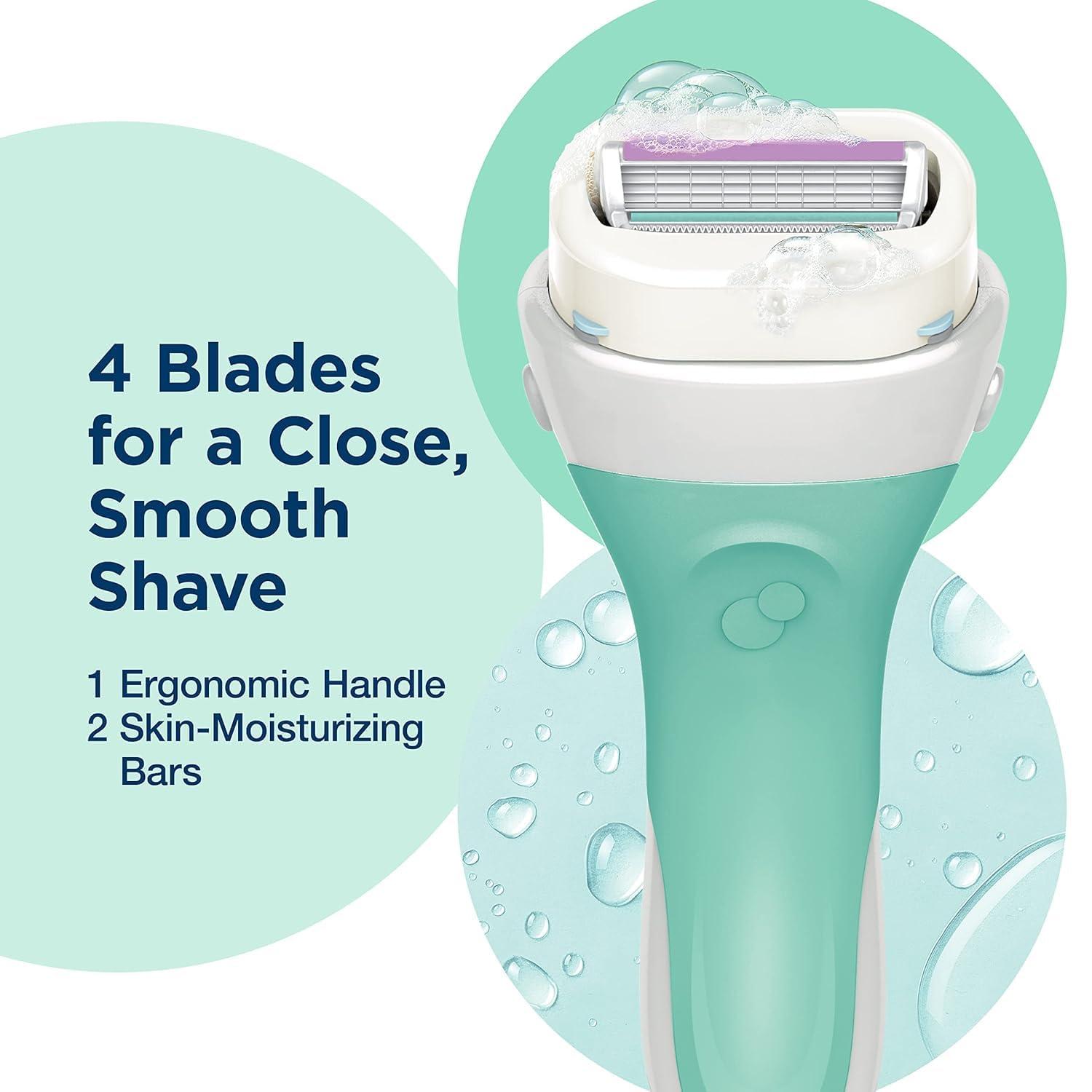 Schick Intuition Razors for Women with Sensitive Skin | 1 Razor & 2 Intuition Razor Blades Refill with Organic Aloe - Image 3