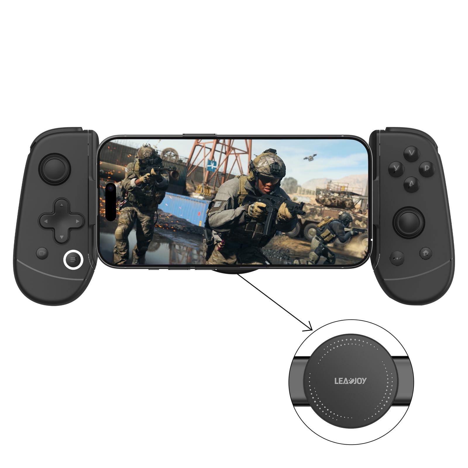 Leadjoy M1 Mobile Gaming Controller for iPhone (Lightning) with Cooling Conduction Plate, Hall Effect Joysticks, iPhone Controller with Turbo Function, Pass-throughing Charging