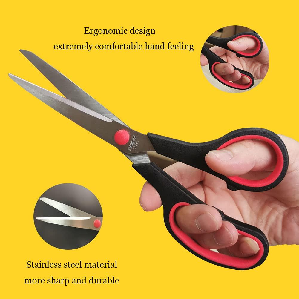 Scissors, Multipurpose office Scissors,8.5 Inch Ultra Sharp Shears, Comfort-Grip Handles Household scissors，Sturdy Sharp Craft Supplies - Pack of 5, Right/Left Hande - Image 6