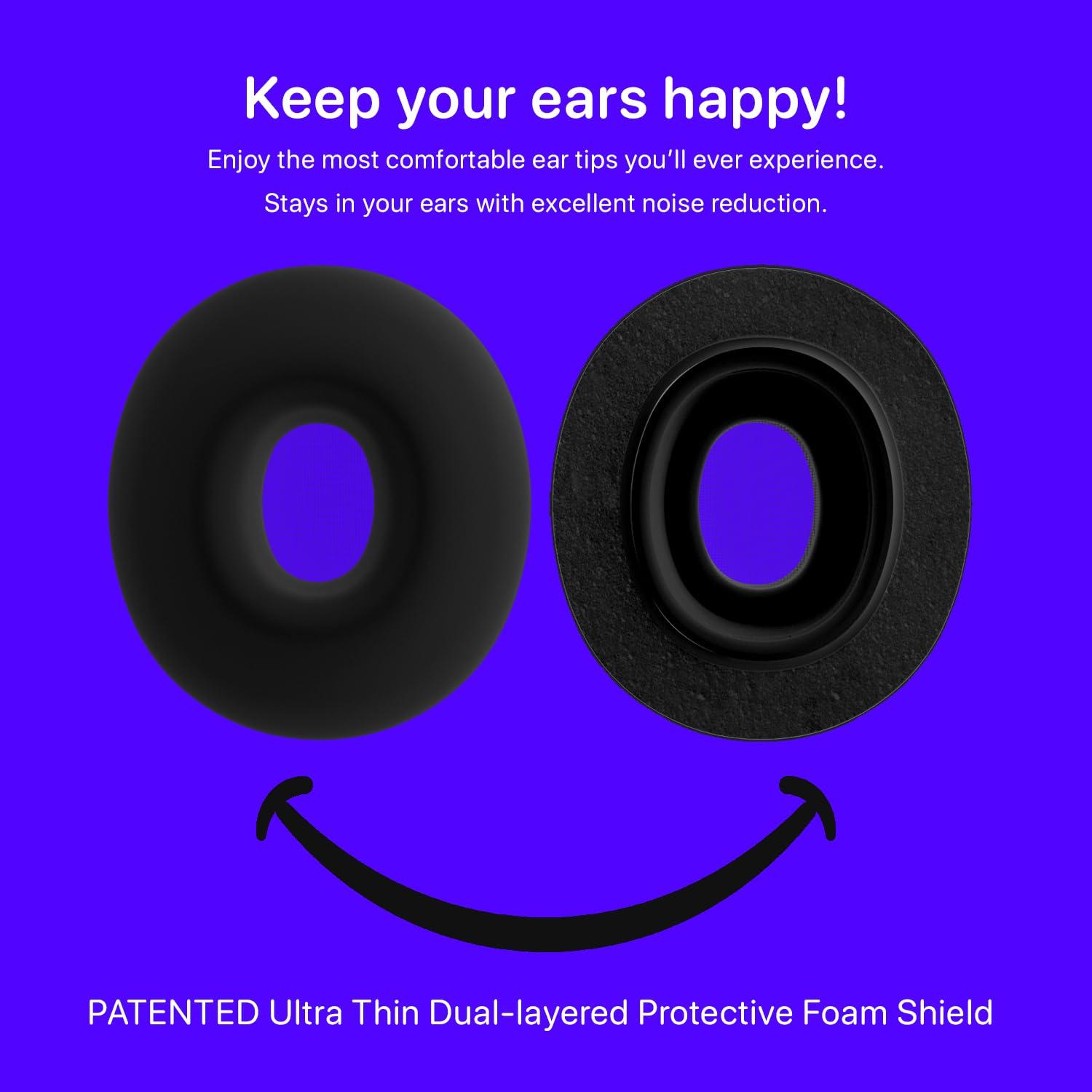 CharJenPro Patented AirFoams Pro Ultra V5.0 Memory Foam Ear Tips with Foam Shield for AirPods Pro 1st & 2nd Gen, Latest Version, Lifetime Replacement, Secure, Comfortable, Replacement Tip (SML) - Image 6