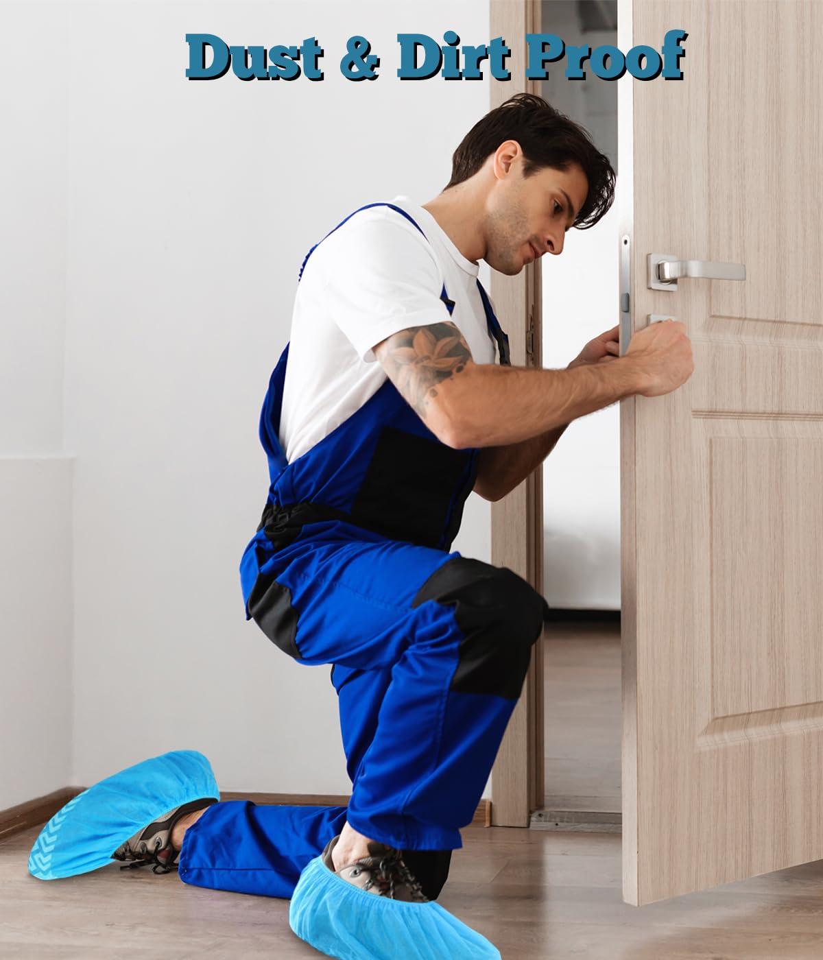 GOTMAR X-Large 200 Pack Breathable Shoe Covers Disposable for Indoors - Reusable Non-Slip Blue Booties, Fits Up to Men’s Size 13, Ideal for Home, Office & Travel, Doubles as Travel Shoe Bags - Image 4