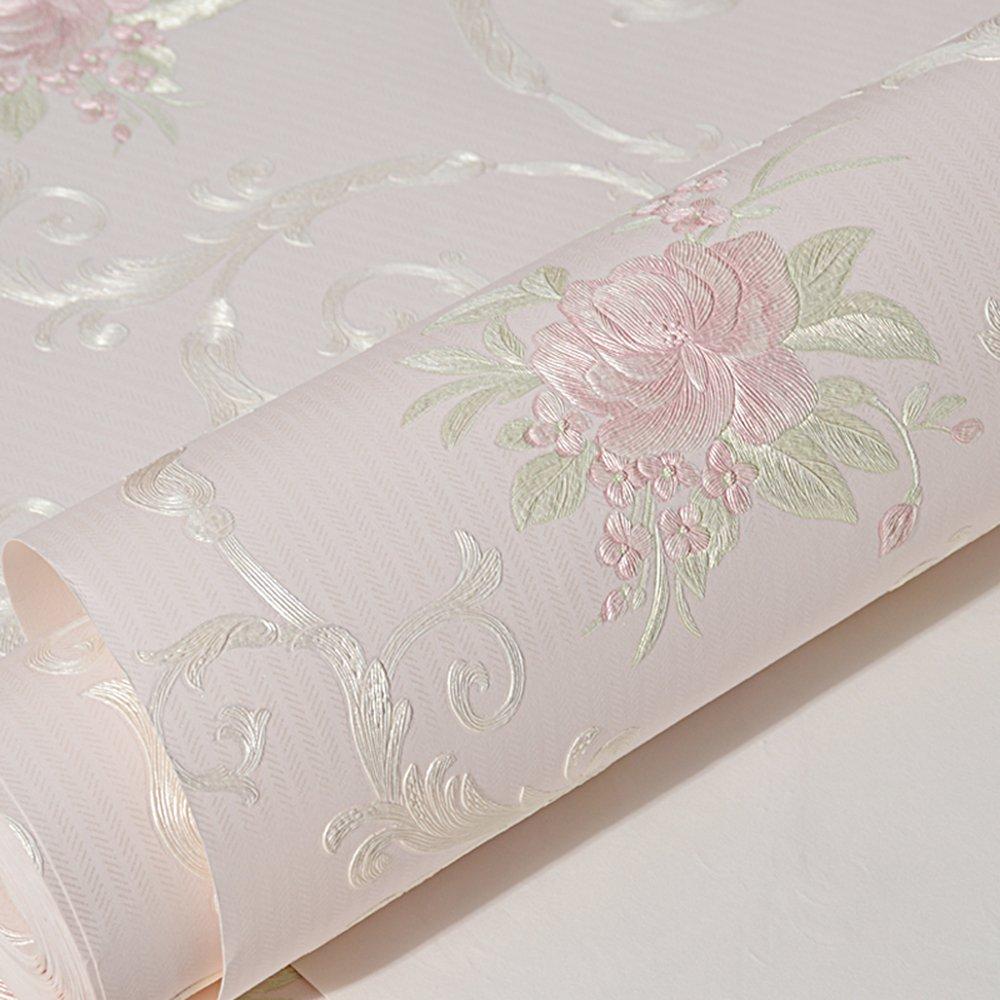 GLOW4U Non-Woven Decorative Flower Contact Paper Self Adhesive Luxury Embossed Floral Peel and Stick Wallpaper for Wall Livingroom Bedroom Crafts Wall Decor 20.83 Inches by 9.8 Feet - Image 3