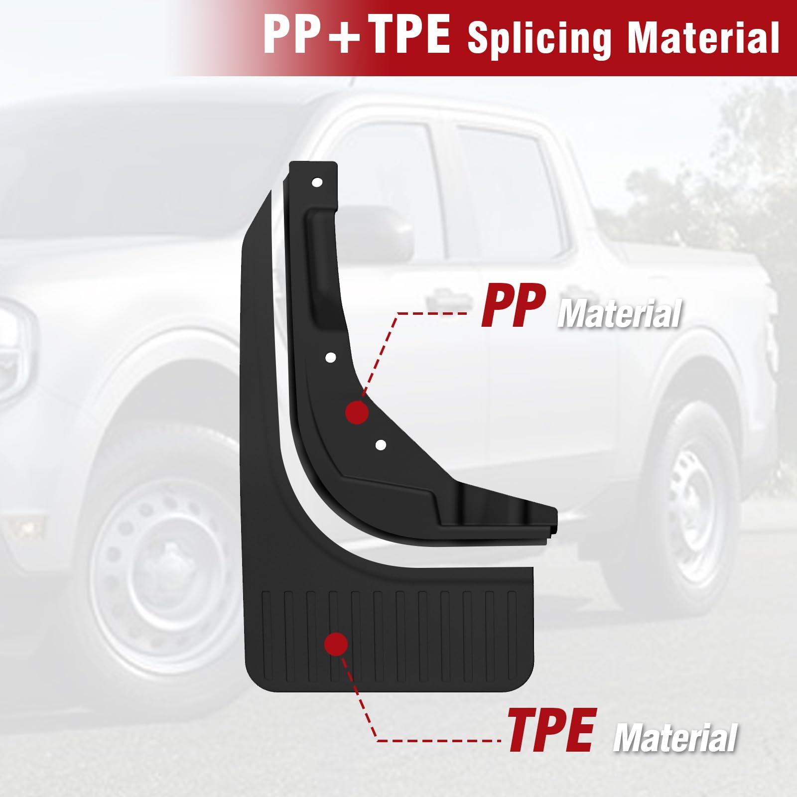 Mabett Mud Flaps for Ford Maverick 2025 2024 2023 2022 Accessories, Flexible Material, All-Weather Fender Front & Rear Mud Guards Splash 4PCS（Not Fit Lobo Model） - Image 4