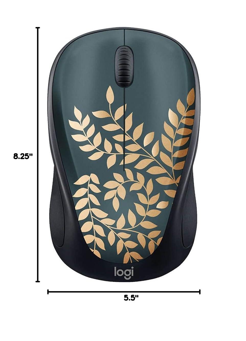 Logitech - Design Collection Limited Edition Wireless Compact Mouse with Colorful Designs - Golden Garden - Image 3