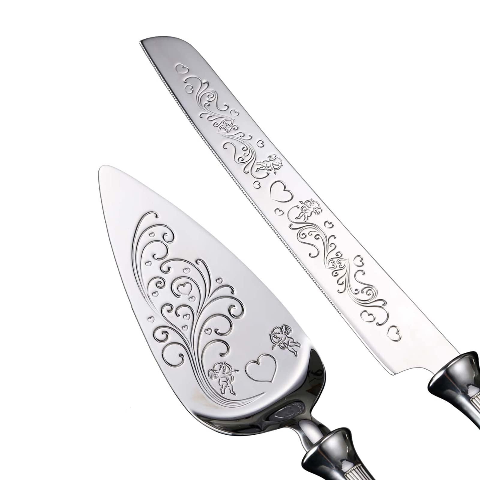 HISSF Cake Knife and Server Set,18/10 Stainless Steel Cake Cutting Set, Sweet Love Cake Serving Set Perfect For Wedding, Birthday,Home, Parties and Events - Image 3