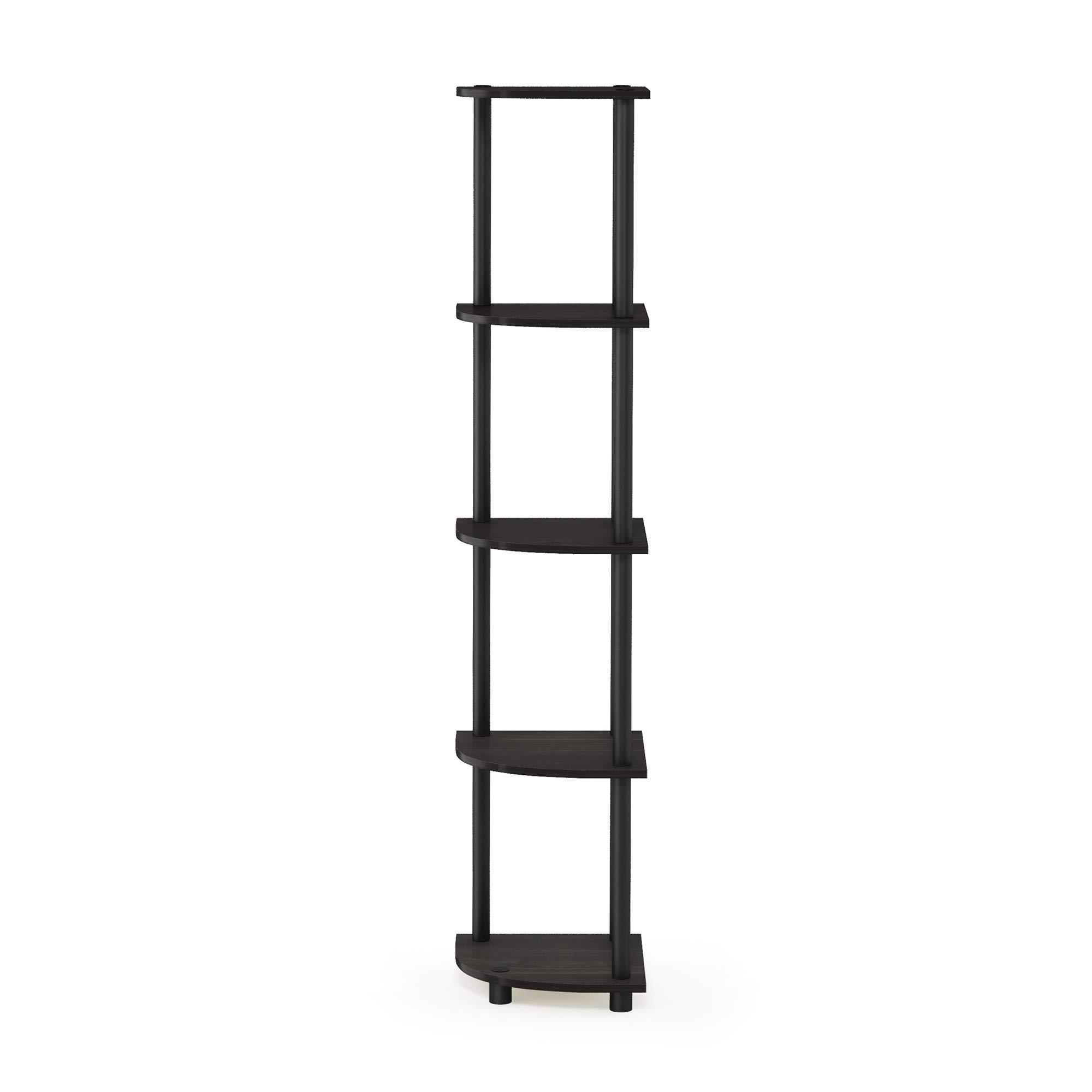 Furinno Turn-N-Tube 5 Tier Corner Display Rack Multipurpose Shelving Unit, 1-Pack, Espresso/Black - Image 4