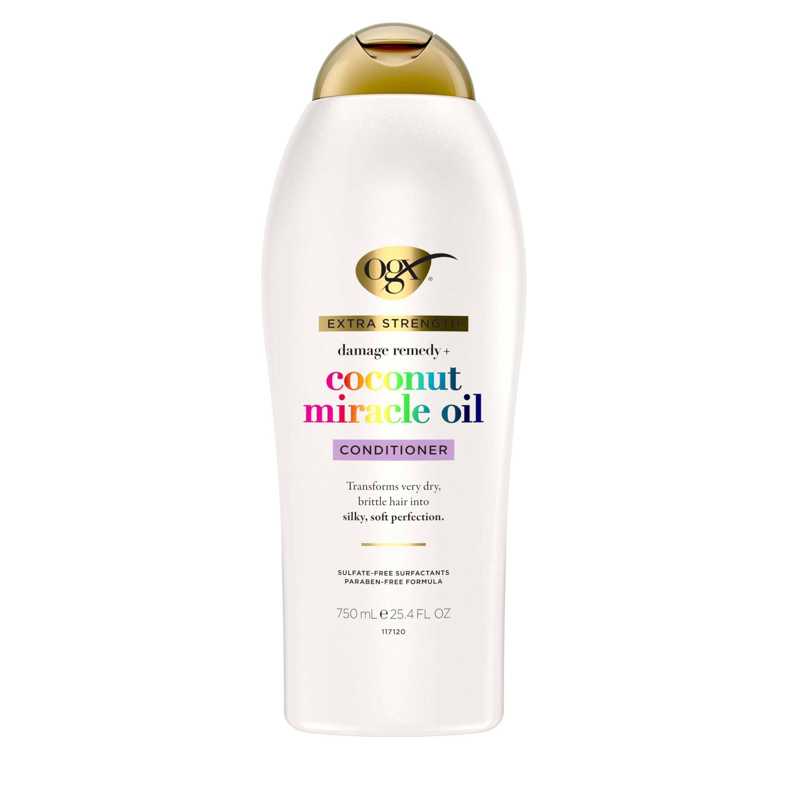 OGX Extra Strength Damage Remedy + Coconut Miracle Oil Conditioner for Dry, Frizzy or Coarse Hair, Hydrating & Flyaway Taming Conditioner, Paraben-Free, Sulfate-Free Surfactants, 25.4 Fl Oz - Image 7