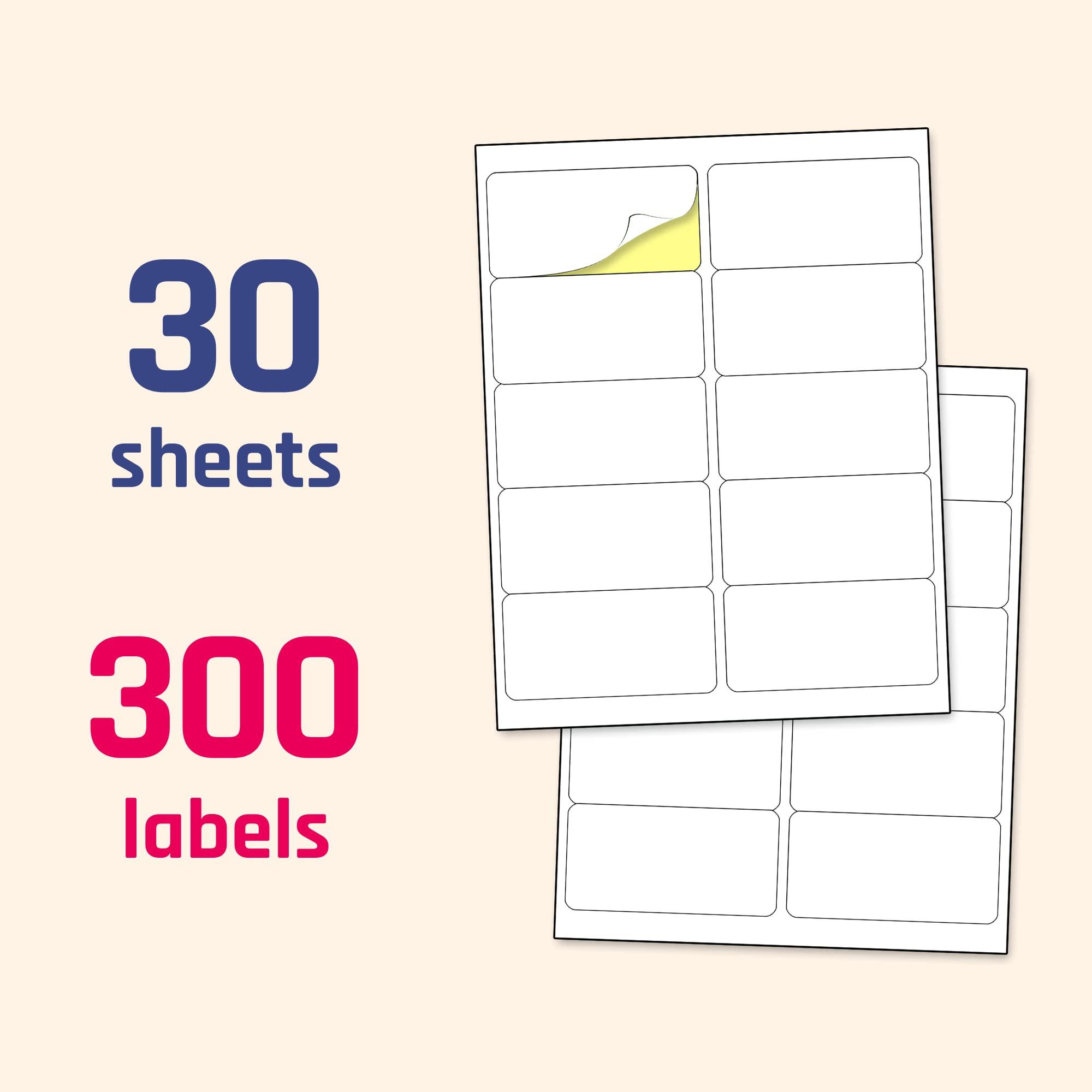 (2" x 4") 30 Sheets, Printable White Sticker Labels, Laser/Inkjet Printing - Matte, 10 per Page - Image 7