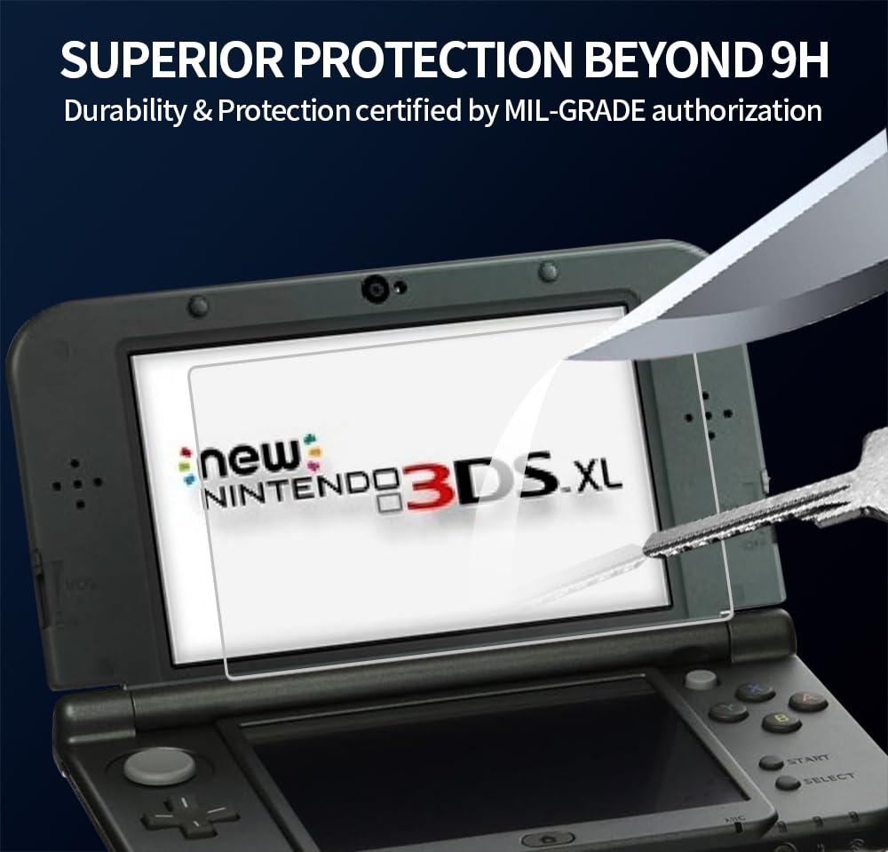 KOOWOD 4 in 1 Tempered Glass Screen Protector + HD Clear Crystal PET Screen Protective Film + USB Charger Cable Accessories Compatible with 3DS XL and New 3DS XL - Image 5