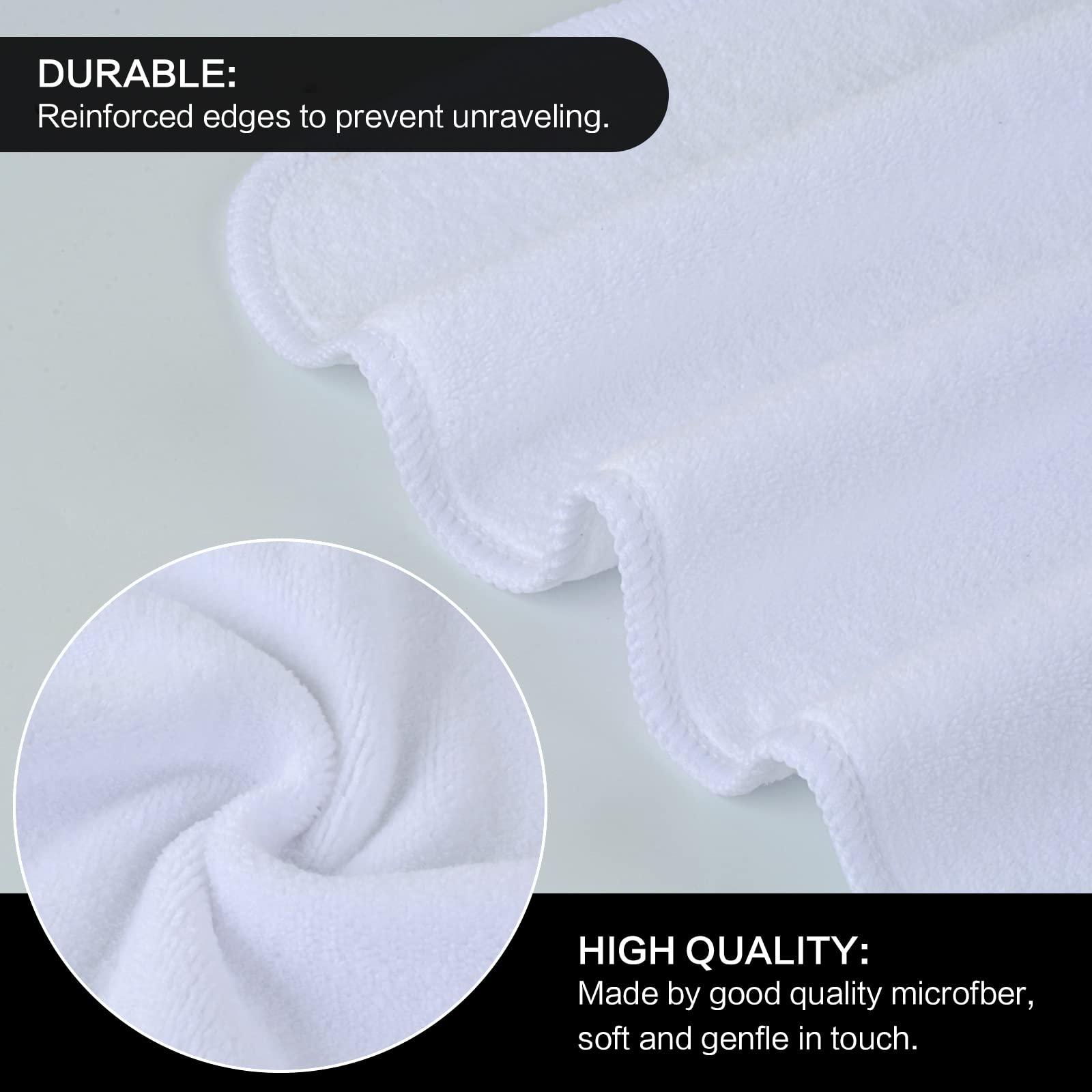 SINLAND Microfiber Facial Cloths Fast Drying Washcloth 12inch x 12inch White 6 pack - Image 3