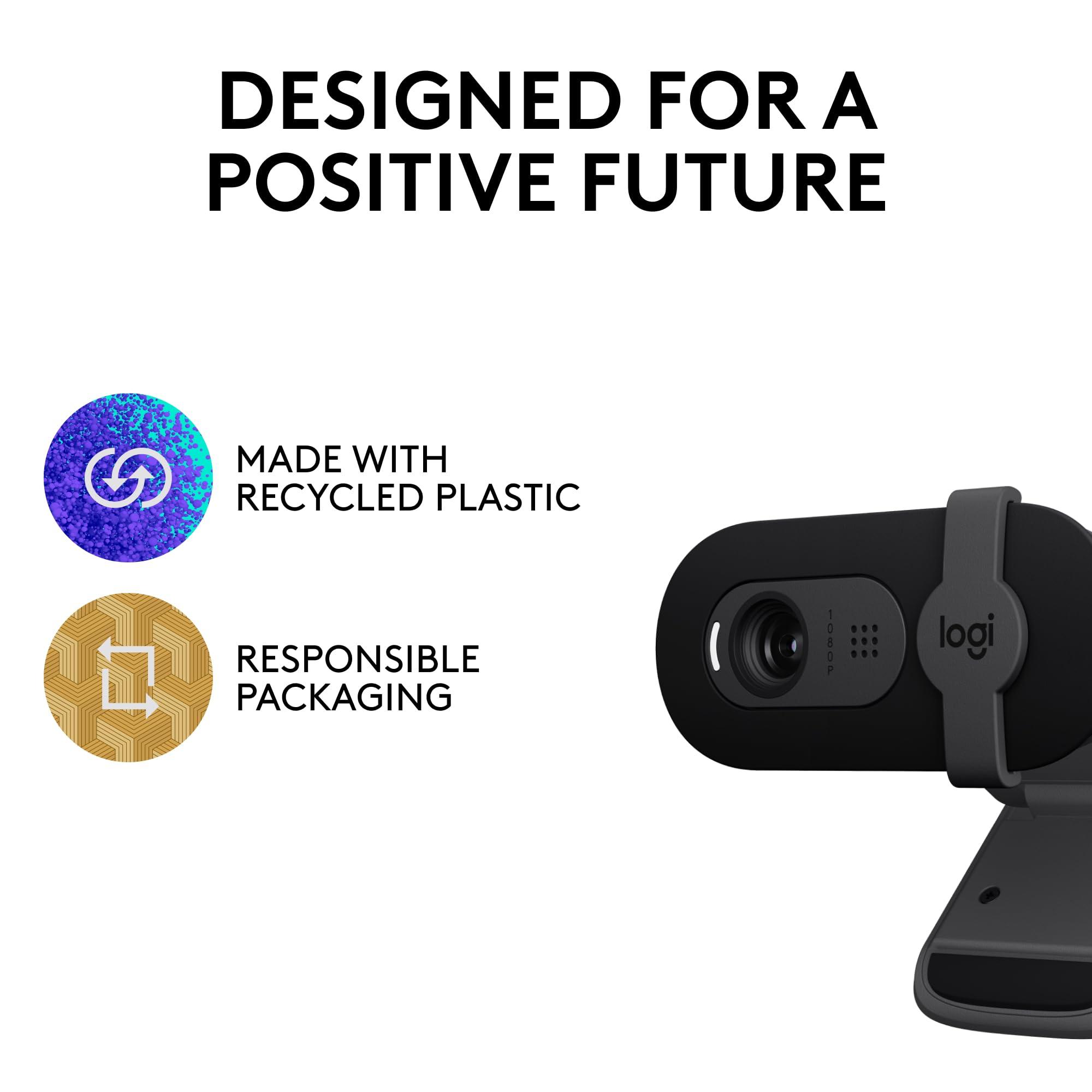 Logitech Brio 101 Full HD 1080p Webcam for Meetings, Streaming, Desktop, Laptop, PC - Built-in Mic, Shutter, USB-A, Teams, Zoom - Black - Image 8