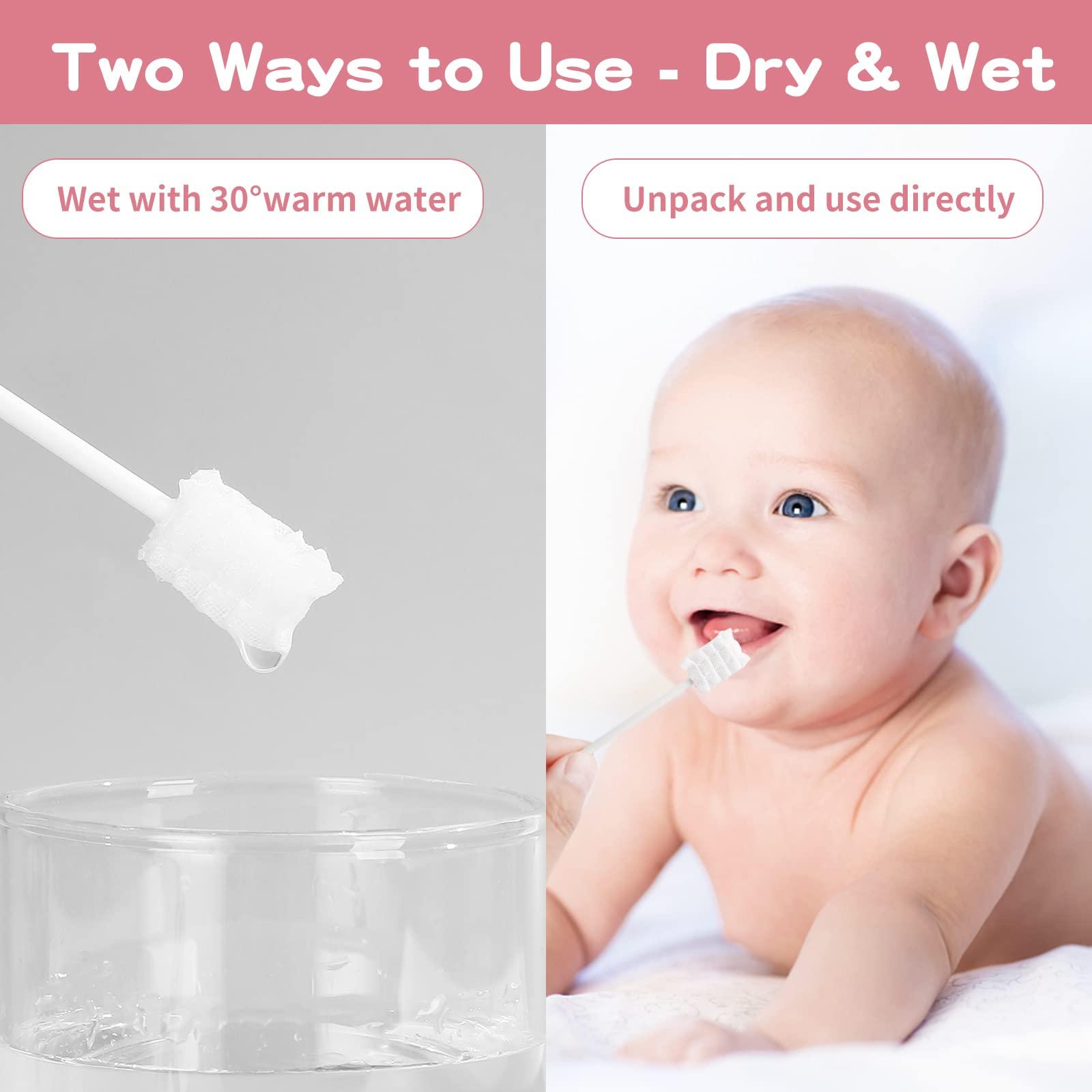 Mokoala 60Pcs Baby Tongue Cleaner, Baby Toothbrush, Disposable Infant Mouth Cleaner, Soft Gauze Toohthbrush Toddler Oral Cleaning Stick Dental Care for 0-36 Month Newborn - Image 5