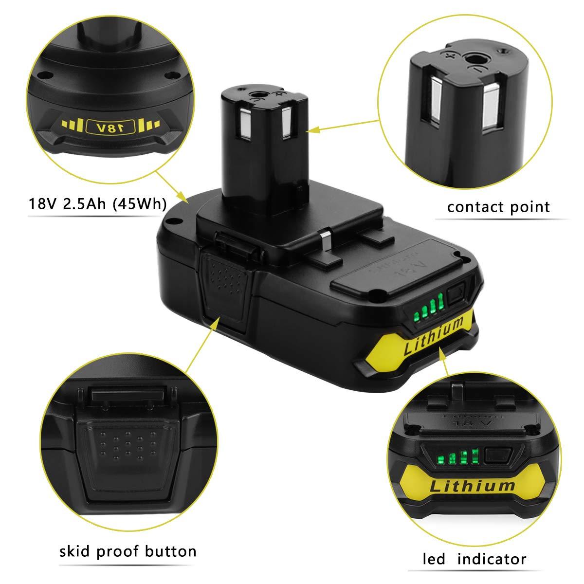 energup 2Pack 3.8Ah P102 18V Replace for Ryobi Battery, for 18-Volt ONE+ Lithium Battery P104 P105 P102 P103 P107 Cordless Tools Compatible with Ryobi Batteries 18v - Image 2