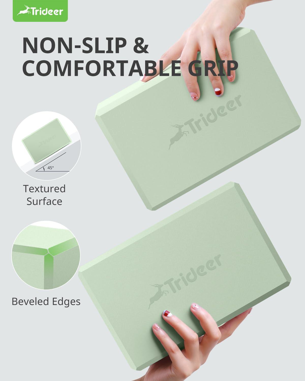 Trideer Yoga Blocks 2 Pack, Soft Non-Slip Surface Premium Foam Blocks, Supportive, Lightweight, Odor Resistant, Yoga Accessories for Pilates Meditation General Fitness Stretching Toning - Image 6