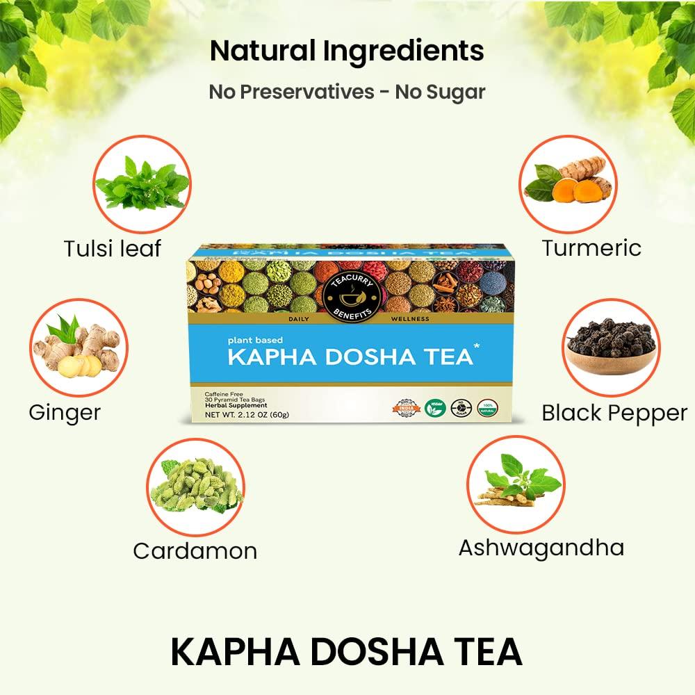 Teacurry Kapha Dosha Tea (1 Month Pack | 30 Tea Bags) - Helps with balancing Kapha(Made In India) - Image 3