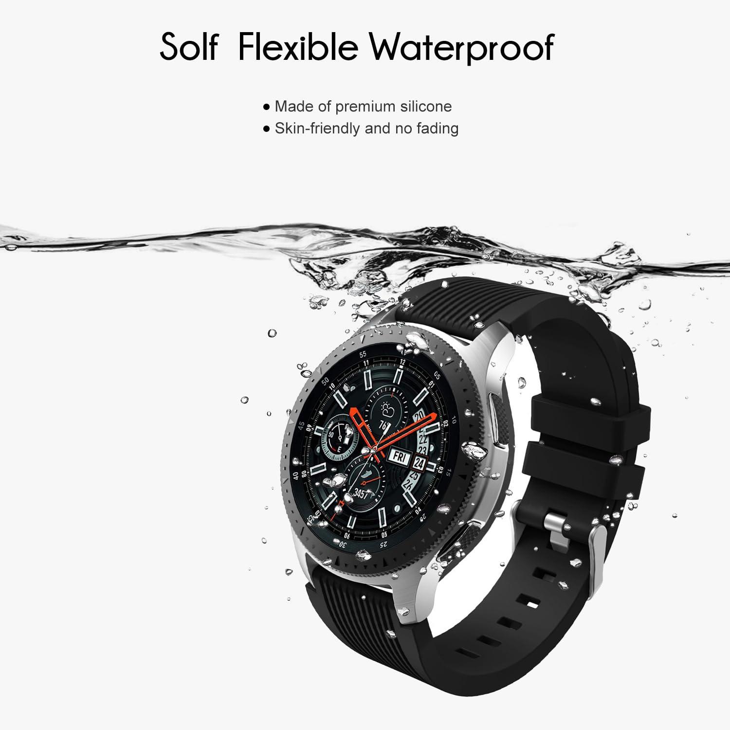 Nacorulu Band Compatible for Samsung Galaxy Watch 46mm/3 45mm/Gear S3 Classic/Frontier, 22mm Smart Watch Silicone Band for Women Men (2 Pack) - Image 4