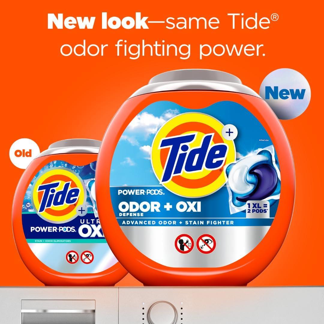 Tide Ultra OXI Power PODS with Odor Eliminators Laundry Detergent Pacs 63 Count For Visible and Invisible Dirt - Image 2