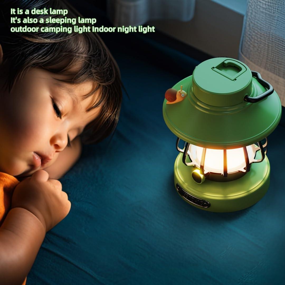 HOMY New Gear lamp for Kids Set Toddler Flashlight Convenient LED Light Rechargeable Battery Operated Outdoor Indoor Essentials Table Portable Night Light Green Gift Electric Camping Lanterns Snail - Image 6