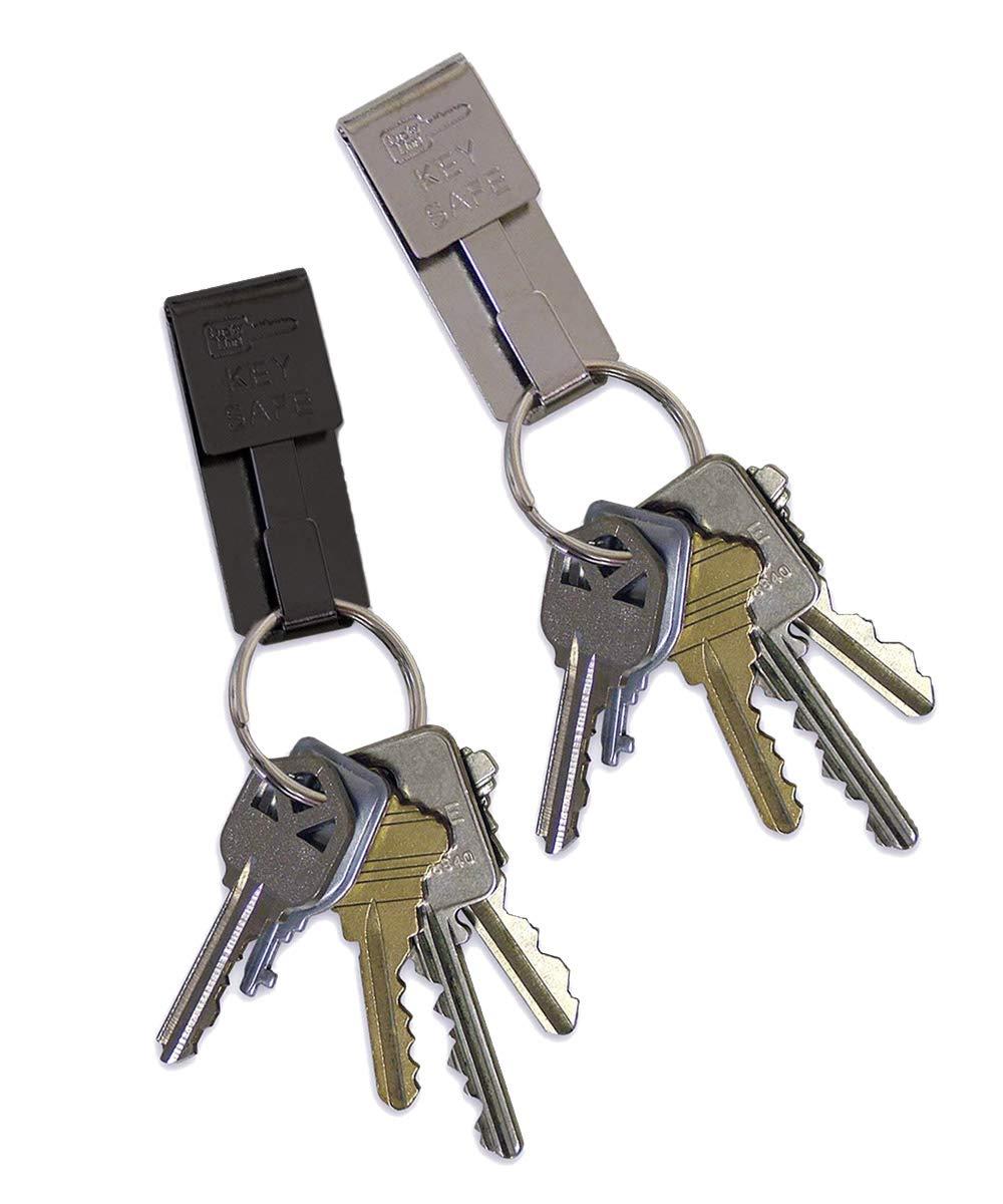 Lucky Line Key Safe Belt Key Ring Holder Slip On, Black Powder Coat, 1/Pk (47701) - Image 2