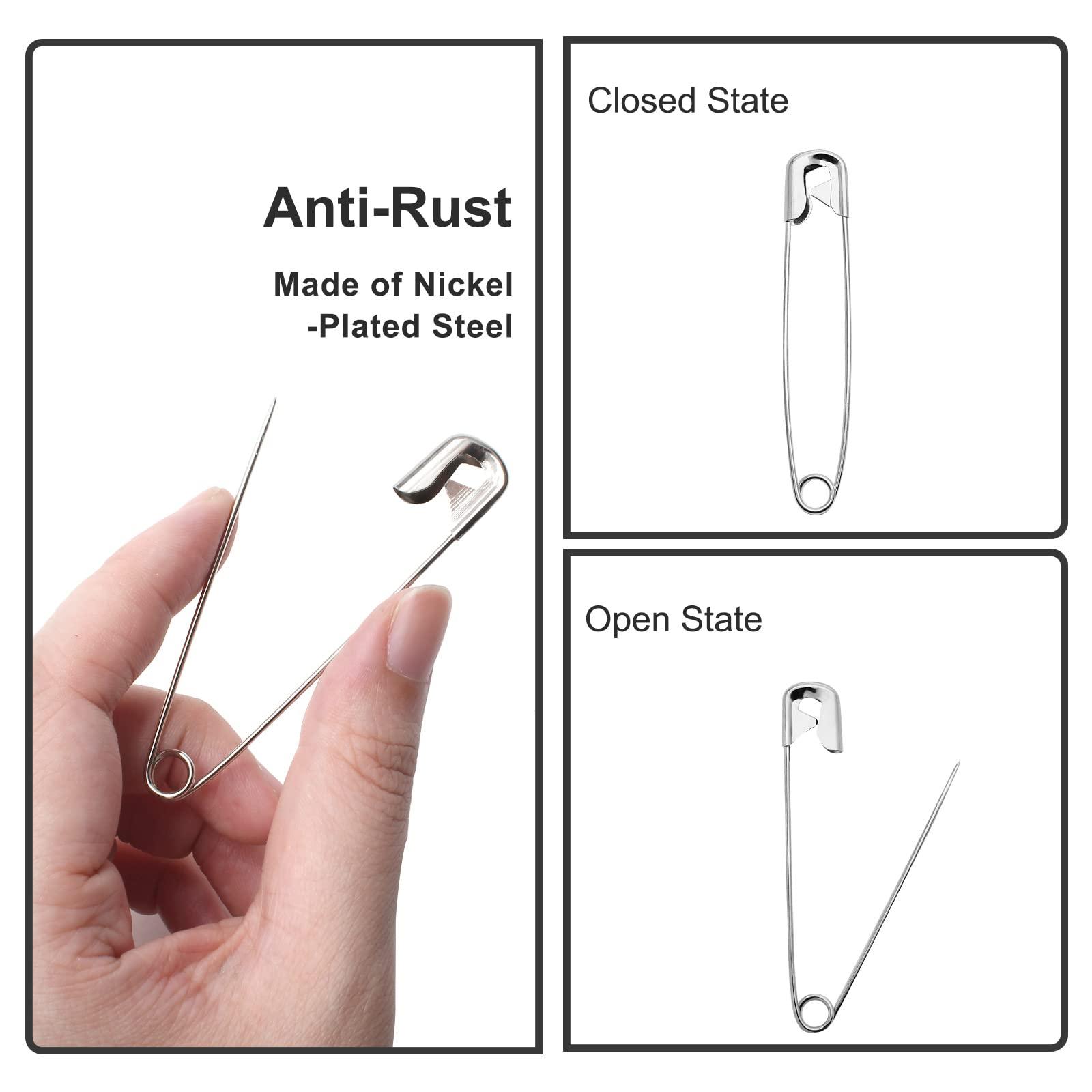 Qjaiune 500 PCS 38mm / 1.5 Inch Heavy Duty Quilting Safety Pins, Medium Silver Metal Sewing Pins for DIY Crafts Jewelry Making Baby Clothing (Nickel Plated)": " - Image 4