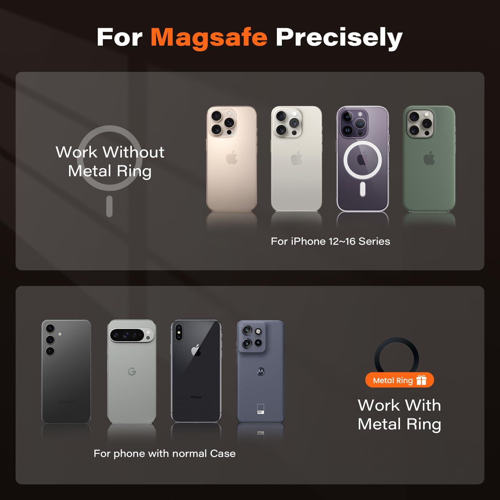 A2C All-Metal Gym Magnetic Phone Holder for MagSafe,High-End Workout Essentials Gift for Men Women,[Dual Magnet] Portable Phone Mount Gym Accessories Compatible with iPhone 16 15 14 13 12 (Gray) - Image 8