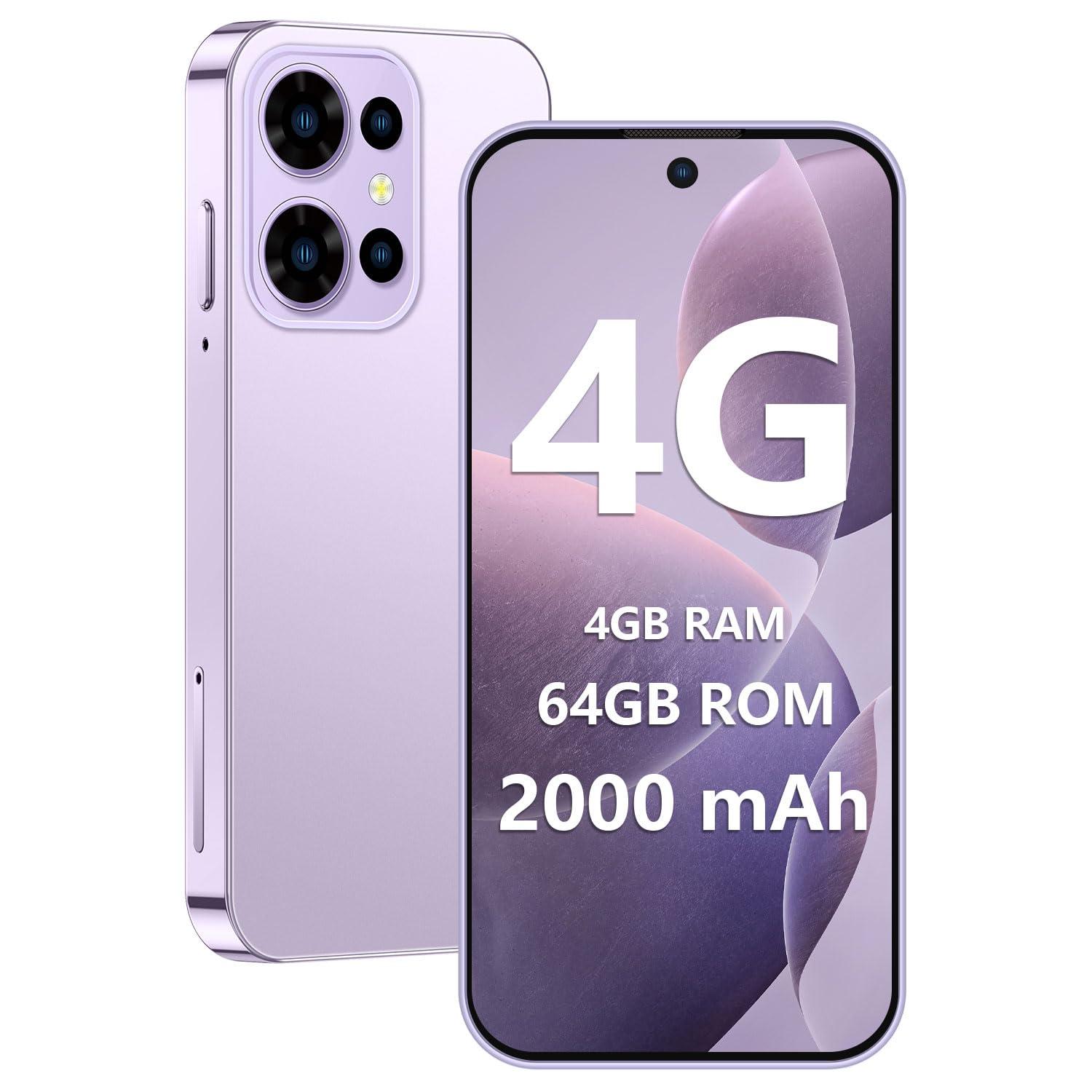 Mini Phone,Mini Smartphone 4G Unlocked with 3.88" HD Full Screen,4GB+64GB,2000mAh Battery,Dual SIM, Small Cell Phone, Mobile Phones for Kids, Best Gift for Kids - Pink