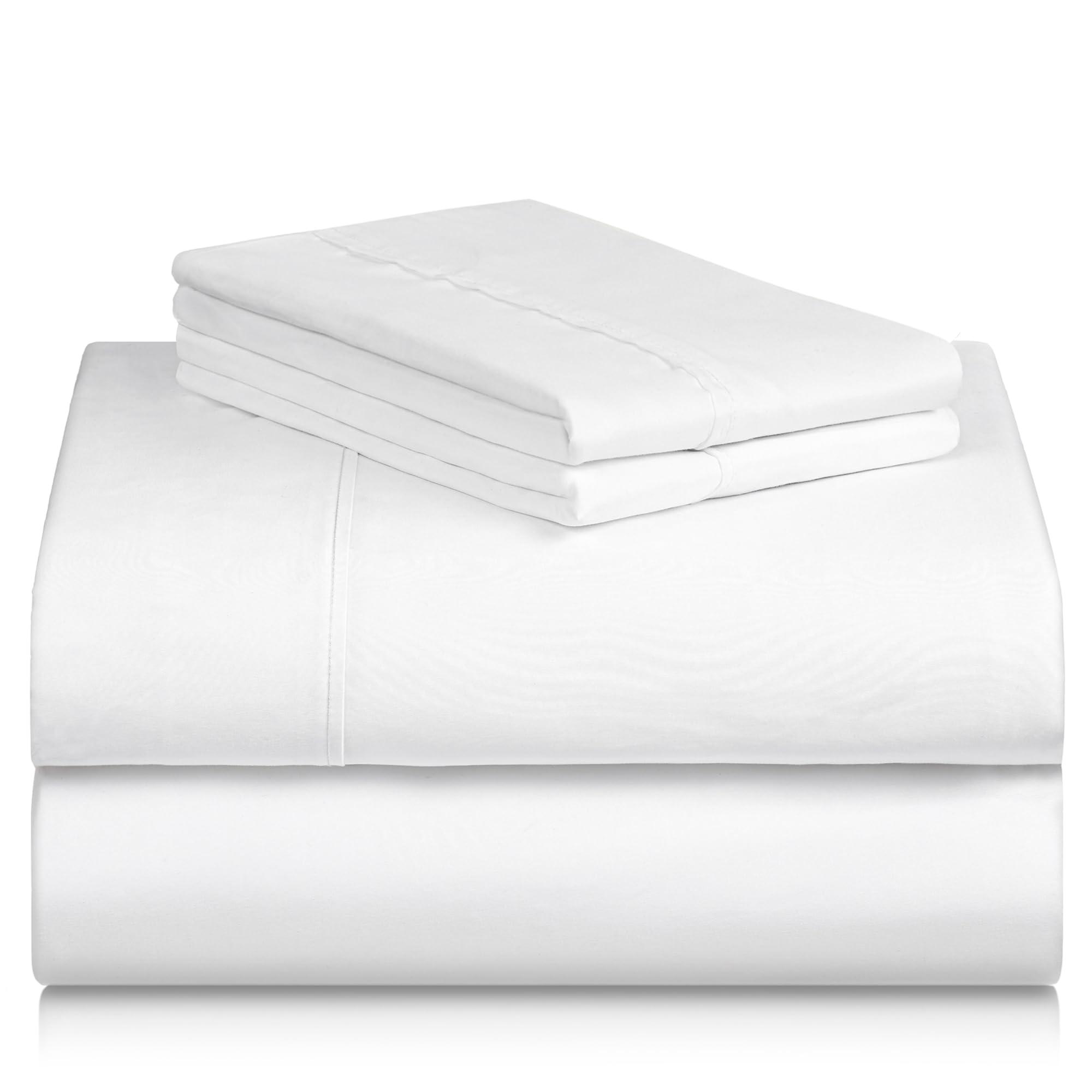 LuxClub 4 PC Queen Sheet Set, Bed Sheets, Deep Pockets 18" Eco Friendly Wrinkle Free Cooling Machine Washable Hotel Bedding Silky Soft - White - Image 8