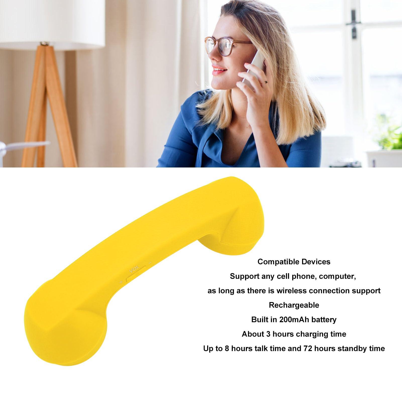 Retro Phone Handset with Bluetooth, Radiation Proof Handset Receivers for Cell Phone with Comfortable Call, Classic Vintage Cordless Telephone Handset Mic Headphones - Image 3