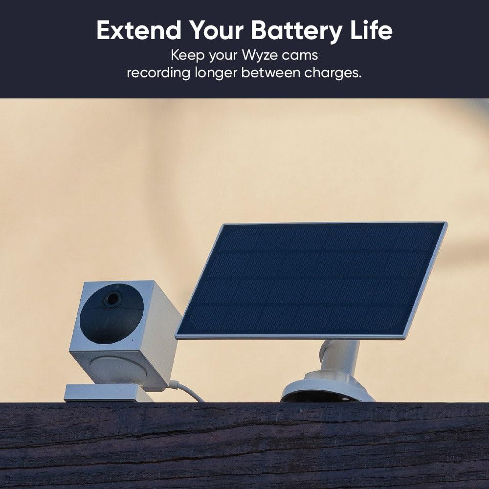 Solar Panel for WYZE Camera, Works with Wyze Battery Cam Pro/Wyze Cam Outdoor v1/v2, Continuous Power with 2.5W 5V Charging, Weather Resistant, Easy Install - 1 Pack - Image 3