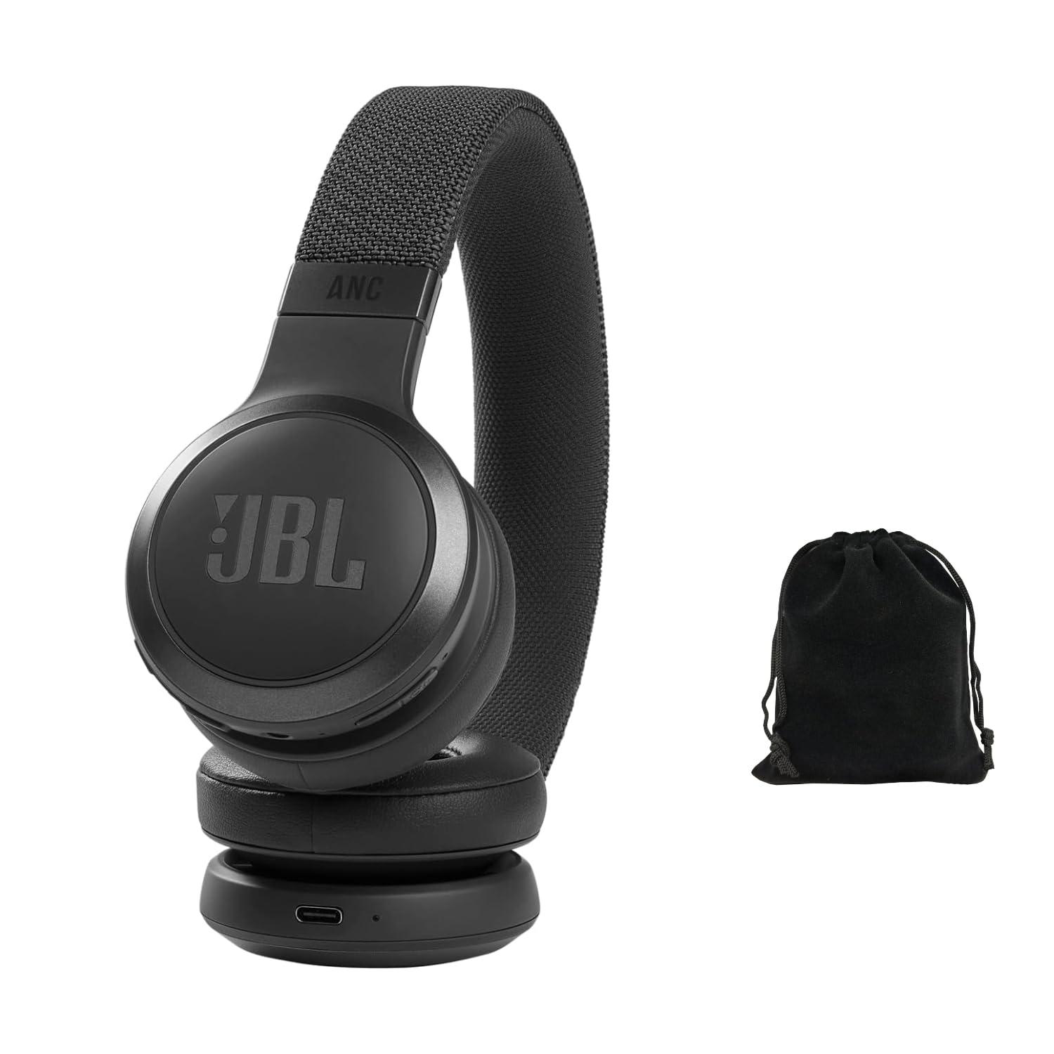 JBL Live 460NC Wireless Noise Cancelling On-Ear Headphones, Bluetooth 5.0, 50H Battery, Hands-Free Calls, Adaptive ANC, Google Assistant & Alexa - Black, Includes Carrying Pouch - Image 2