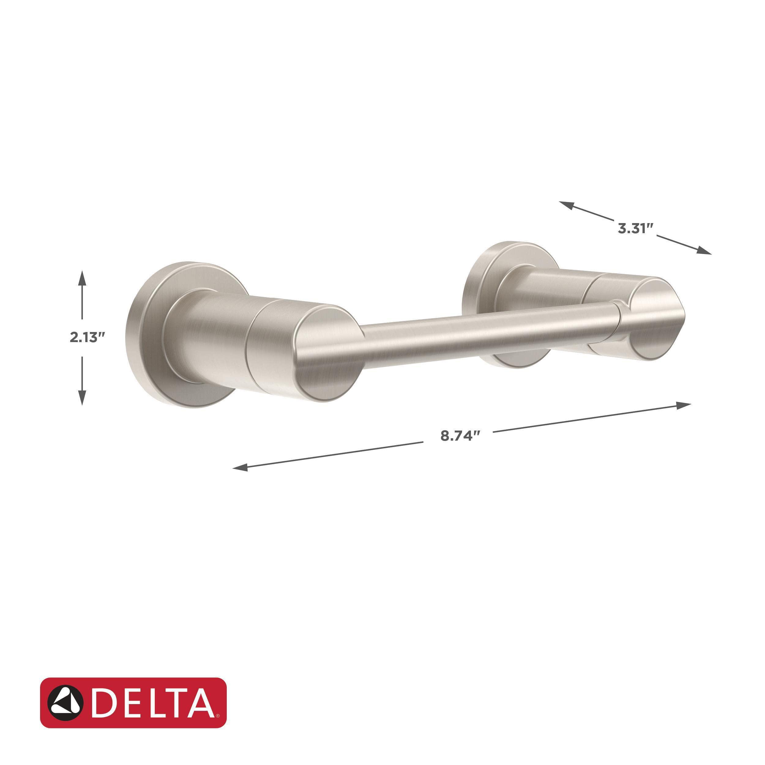 Delta Nicoli (1-Pack) Toilet Paper Holder SpotShield Brushed Nickel Tissue Roll Holder for Bathroom Organization and Storage Pivoting Toilet Tissue Holder Wall Bathroom Accessories NIC50-DN - Image 2