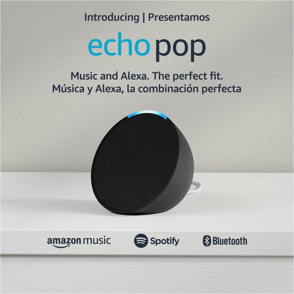 Echo Pop | Full sound compact smart speaker with Alexa | | International Version with EU Power Adaptor | Charcoal - Image 7